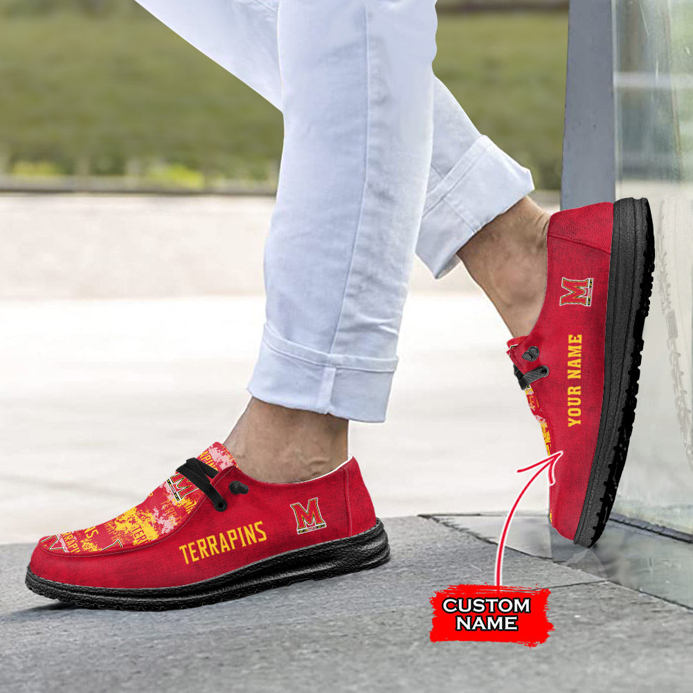 Maryland Terrapins H-D Shoes Wally Herren-Slipper zum Schnüren für Männer und Frauen