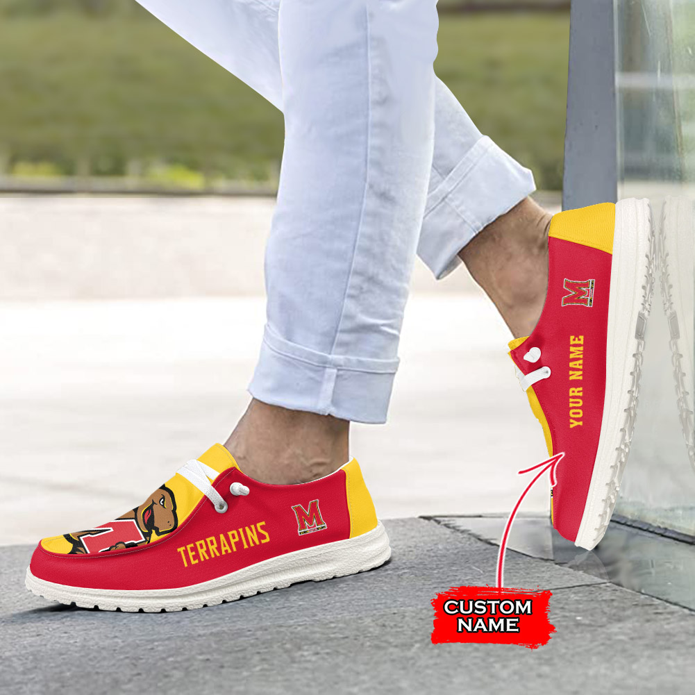 Maryland Terrapins H-D Shoes Wally Herren-Slipper zum Schnüren für Männer und Frauen