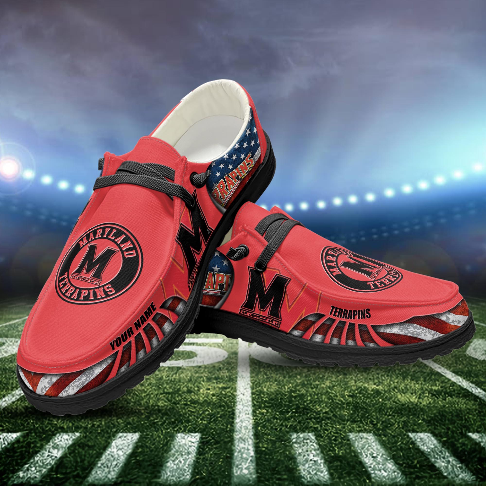 Maryland Terrapins personalisierte H-D-Sportschuhe – individuelles Namensdesign