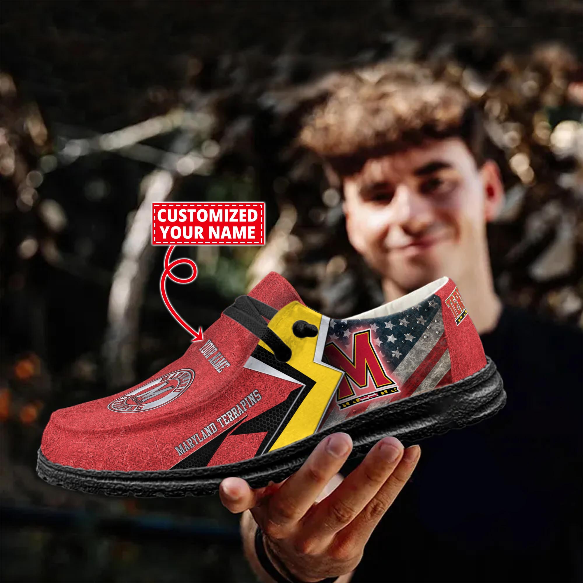 Maryland Terrapins personalisierte H-D-Sportschuhe – individuelles Namensdesign