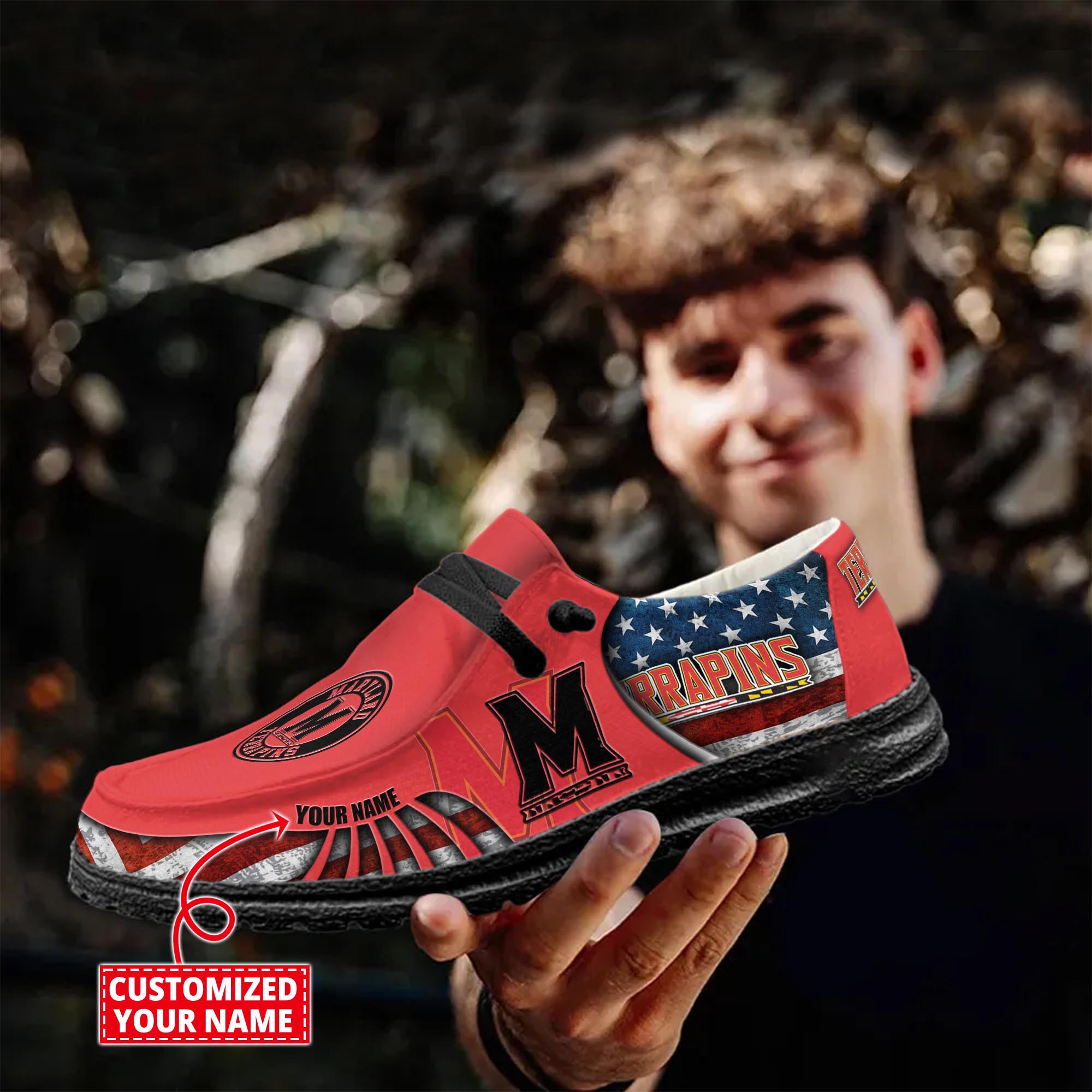 Maryland Terrapins personalisierte H-D-Sportschuhe – individuelles Namensdesign