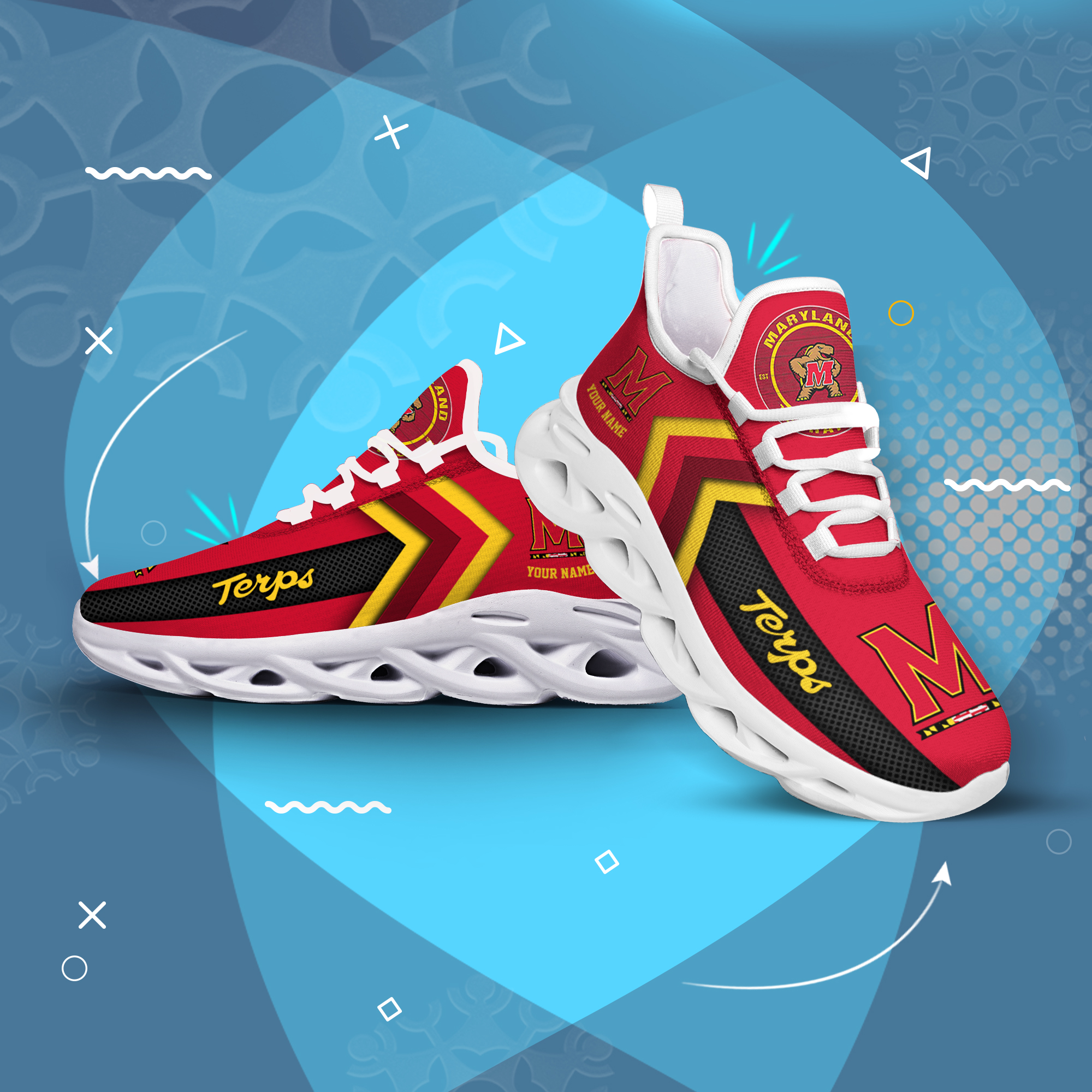 Maryland Terrapins personalisierter individueller Name MAX SHOES DS003