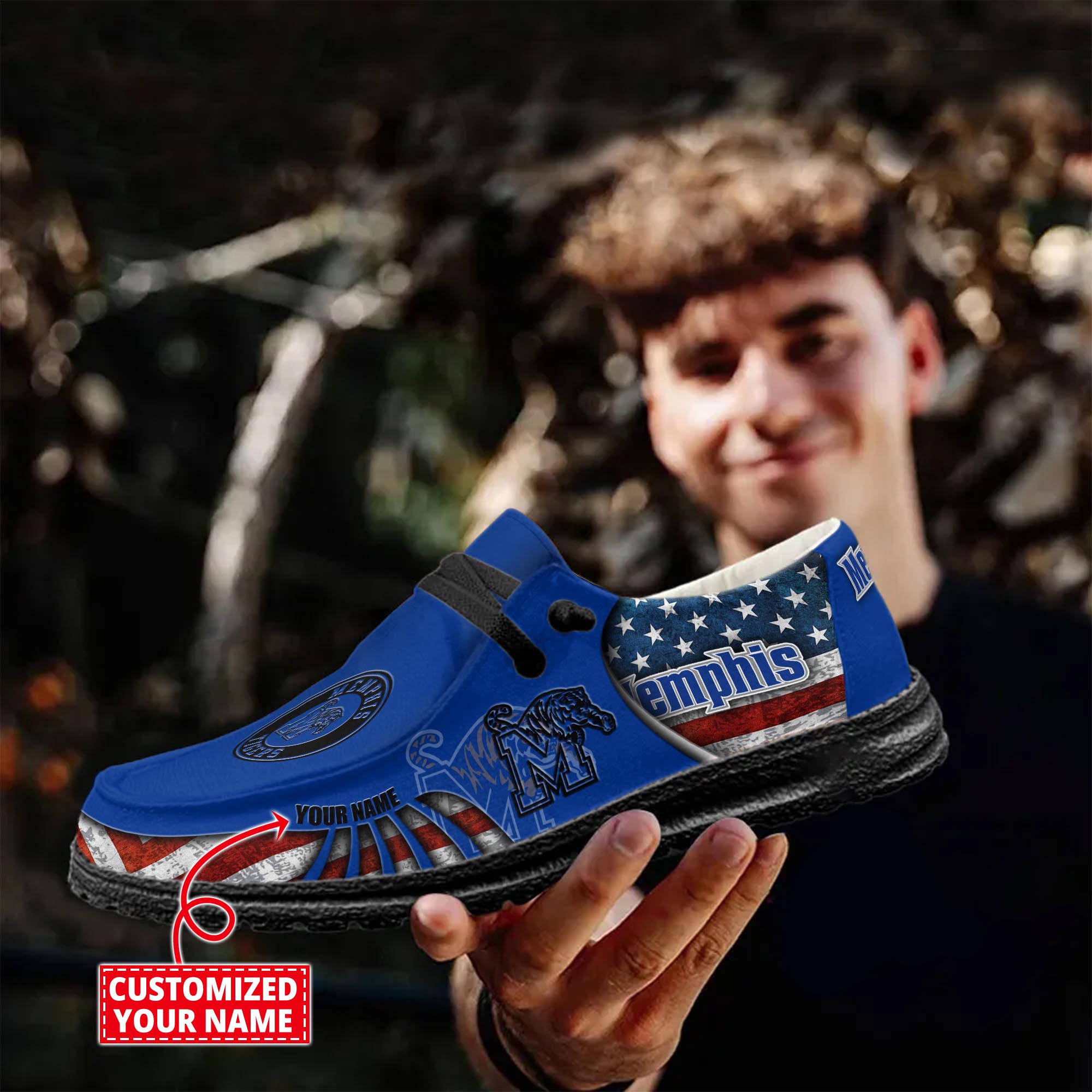 Memphis Tigers personalisierte H-D-Sportschuhe – individuelles Namensdesign