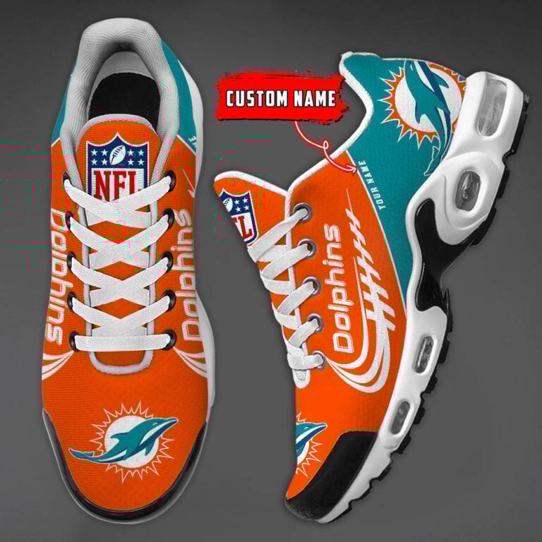 Miami Dolphins Individueller Name-TN Schuhe und Baseball-Jersey-Shirt, perfektes Geschenk-DS001