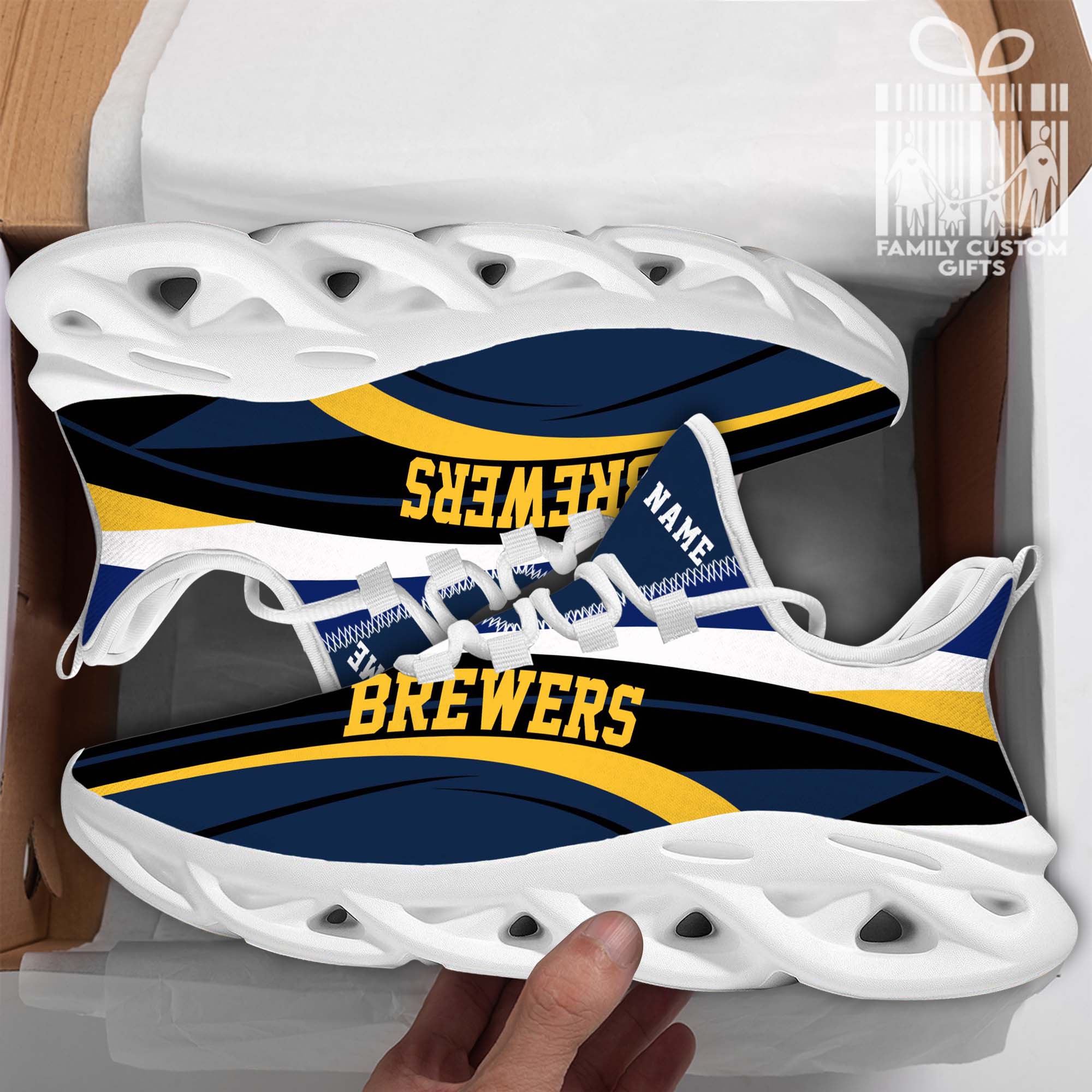 Milwaukee Brewers Custom Baseball Personalisierte Max Soul Sneakers Laufsportschuhe für Männer Frauen