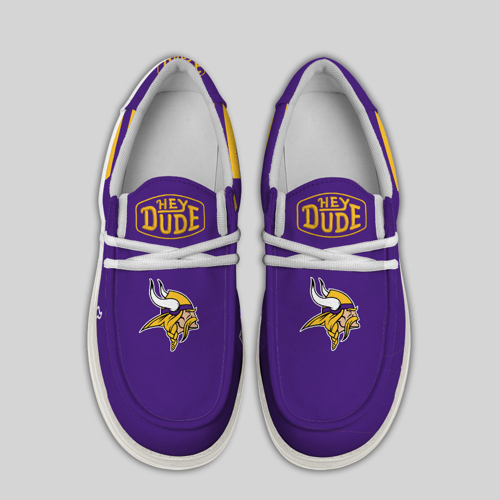 Minnesota Vikings personalisierte Hey Dude-Sportschuhe – individuelles Namensdesign, perfektes Geschenk für Fans