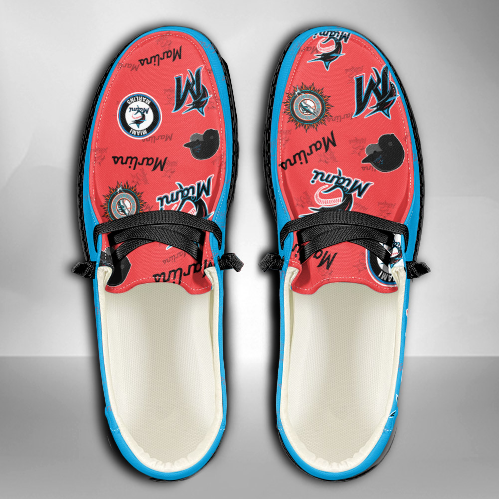 MLB Miami Marlins H-D Shoes Wally Herren-Slipper zum Schnüren für Männer und Frauen