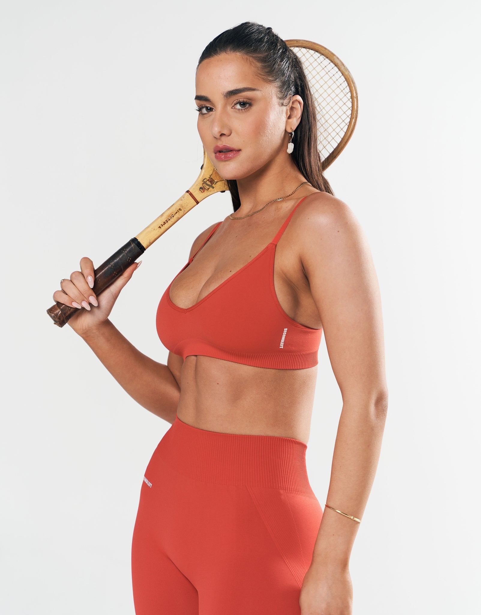 Nahtloses Gym Sport Workout Base Bralette – Rot – JWFancy