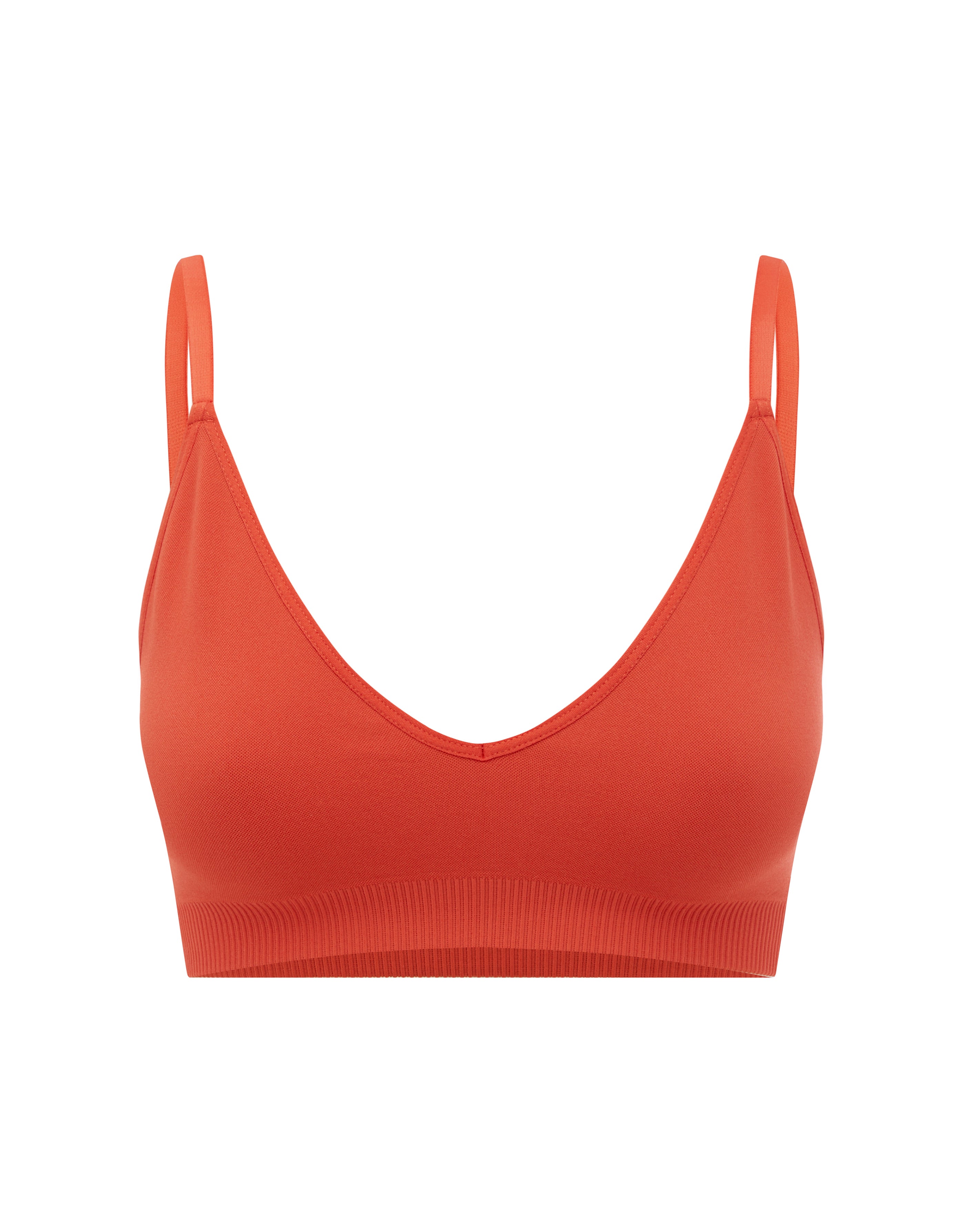 Nahtloses Gym Sport Workout Base Bralette – Rot – JWFancy