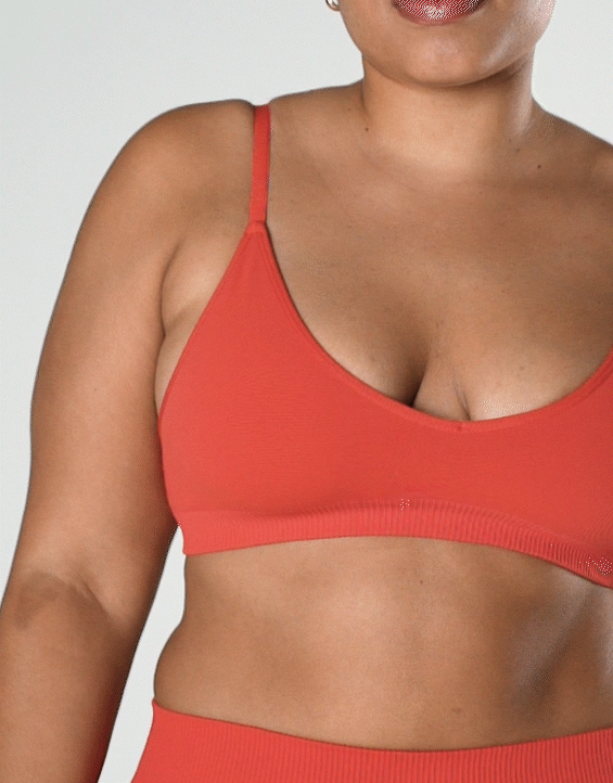 Nahtloses Gym Sport Workout Base Bralette – Rot – JWFancy