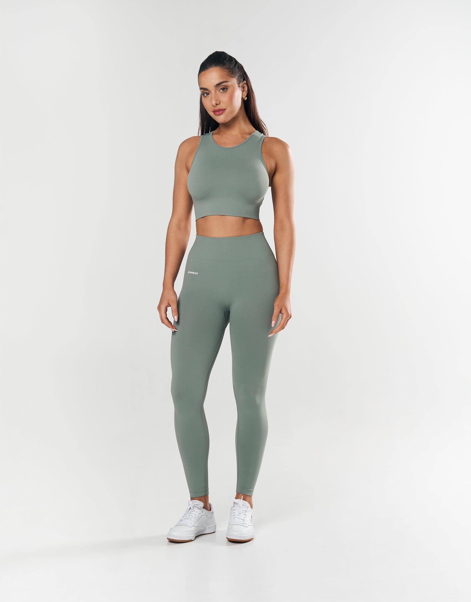 Nahtloses, kurz geschnittenes Unterhemd für das Fitnessstudio, Sport, Workout – Blau – JWFancy