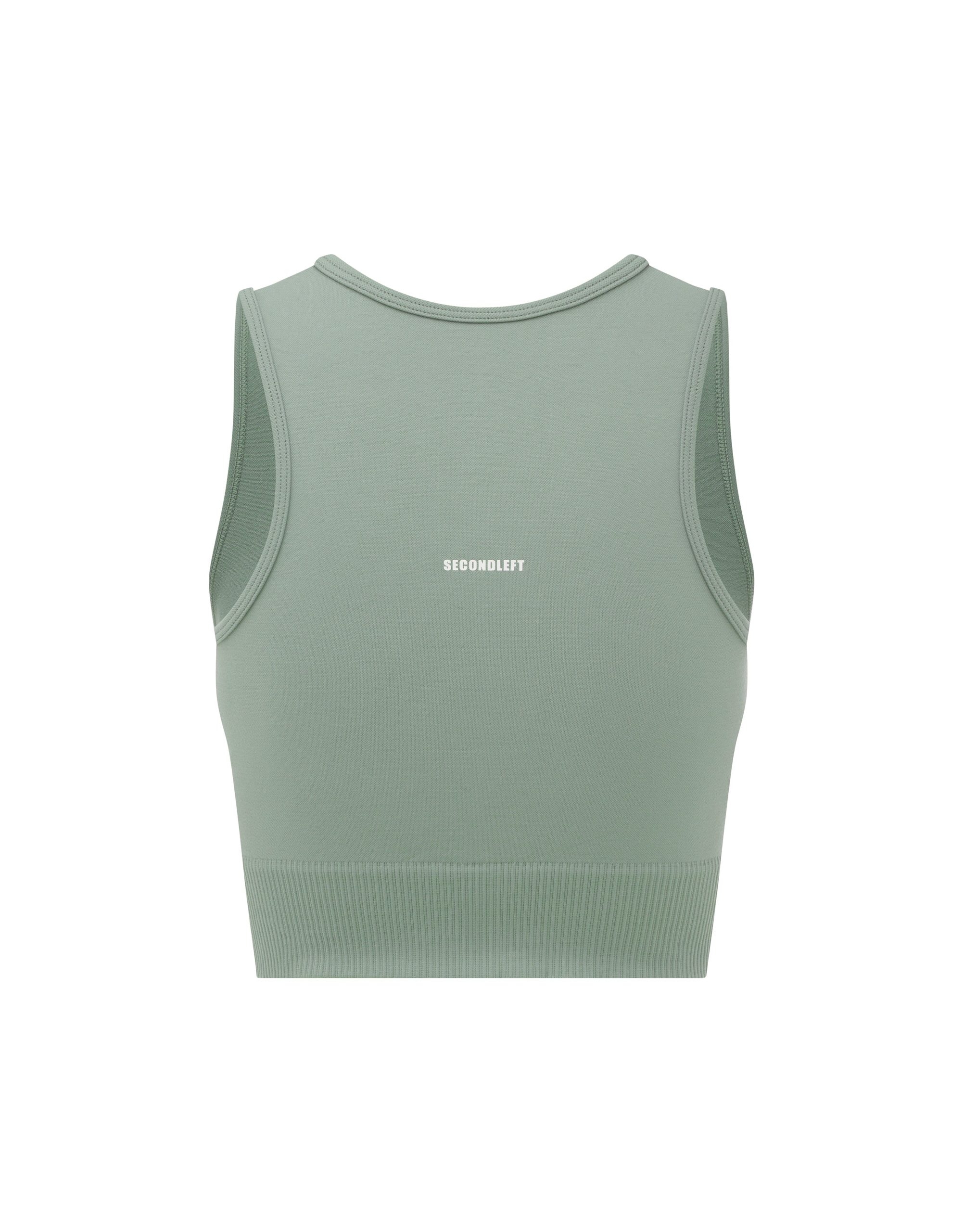 Nahtloses, kurz geschnittenes Unterhemd für das Fitnessstudio, Sport, Workout – Blau – JWFancy