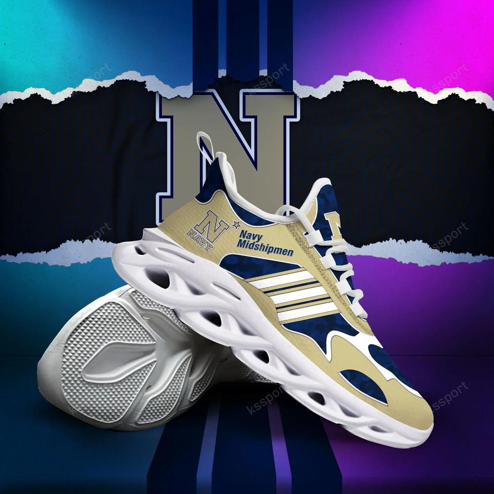 Navy Midshipmen Max Soul Clunky, Camo Running Sneakers für Fans aller Zeiten