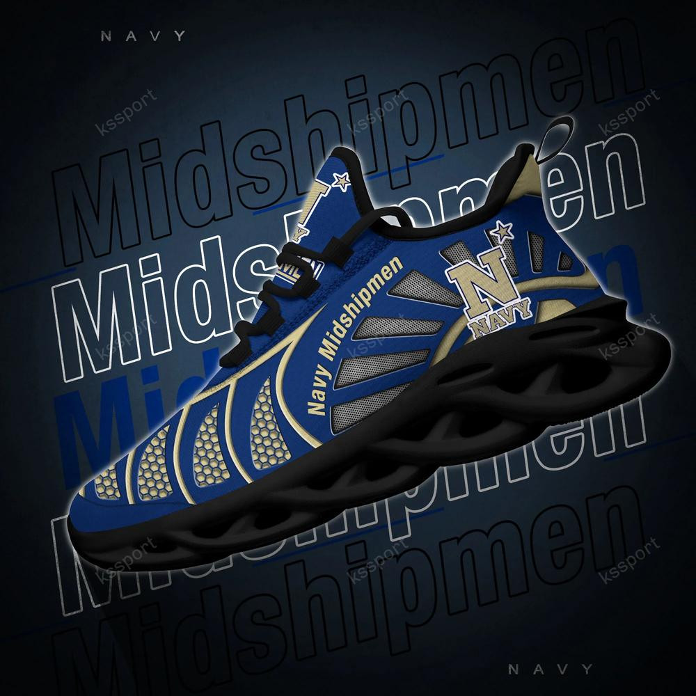 Navy Midshipmen Max Soul Clunky, schwarz-weiße Laufschuhe