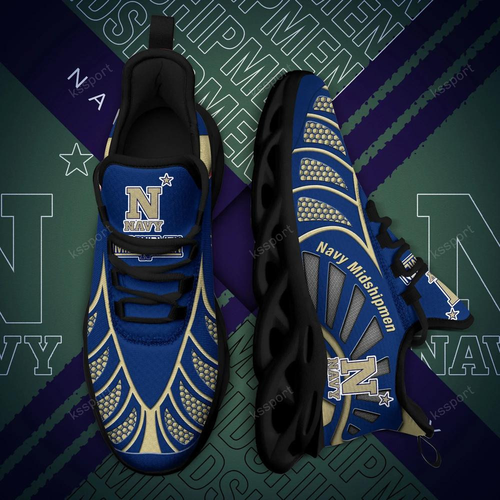Navy Midshipmen Max Soul Clunky, schwarz-weiße Laufschuhe