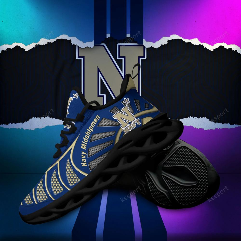 Navy Midshipmen Max Soul Clunky, schwarz-weiße Laufschuhe