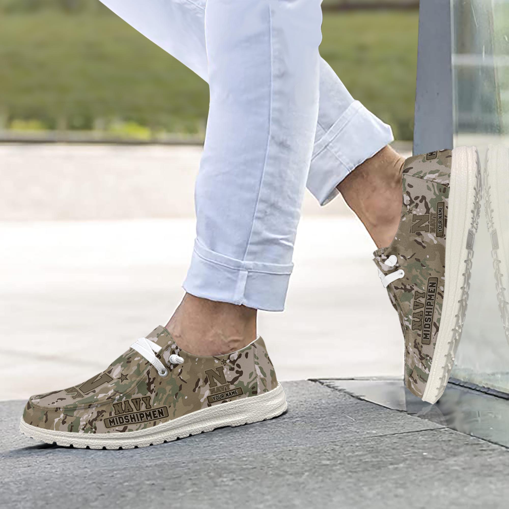 Navy Midshipmen personalisierte H-D-Sportschuhe – individuelles Namensdesign