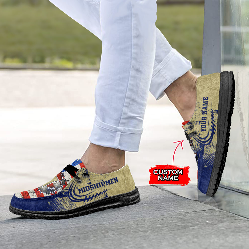 Navy Midshipmen personalisierte H-D-Sportschuhe – individuelles Namensdesign
