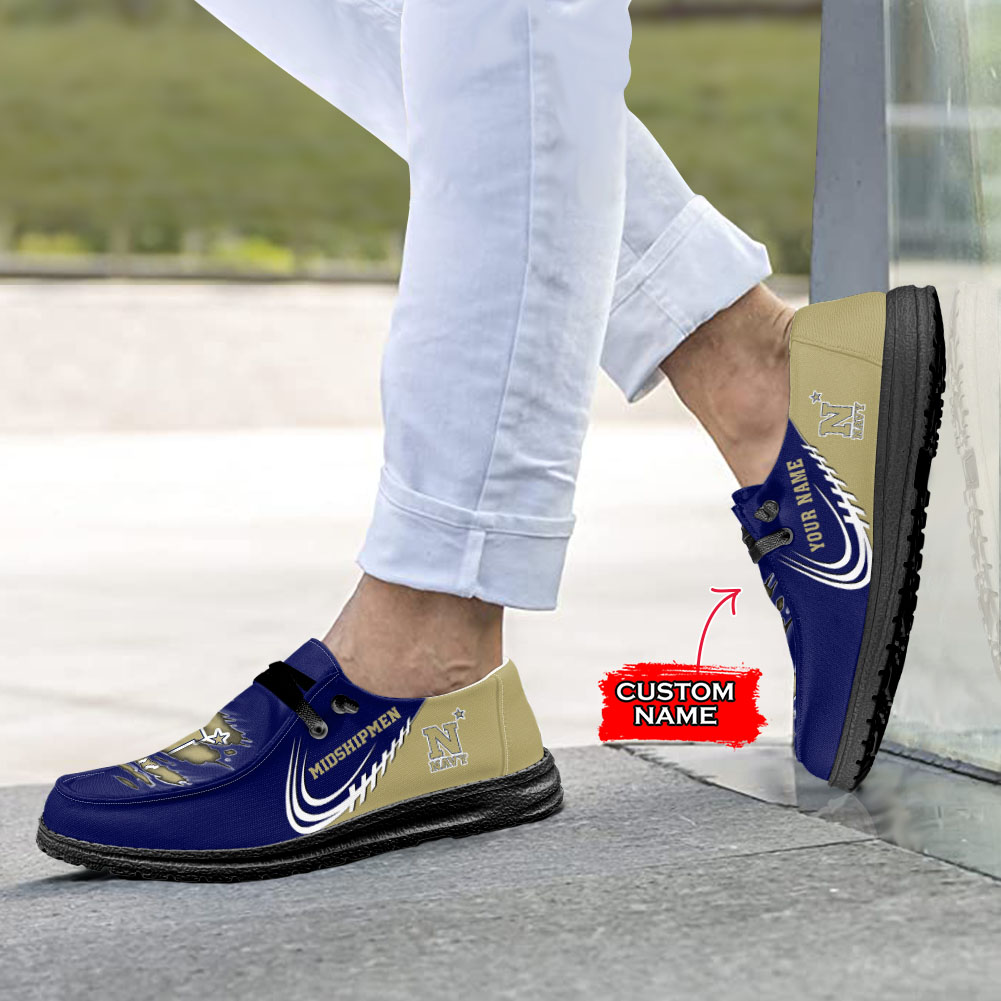 Navy Midshipmen personalisierte H-D-Sportschuhe – individuelles Namensdesign