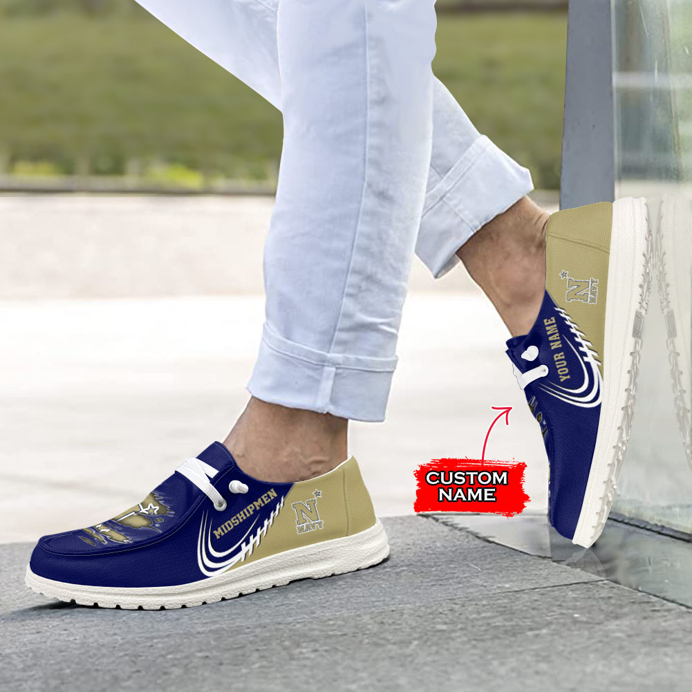 Navy Midshipmen personalisierte H-D-Sportschuhe – individuelles Namensdesign
