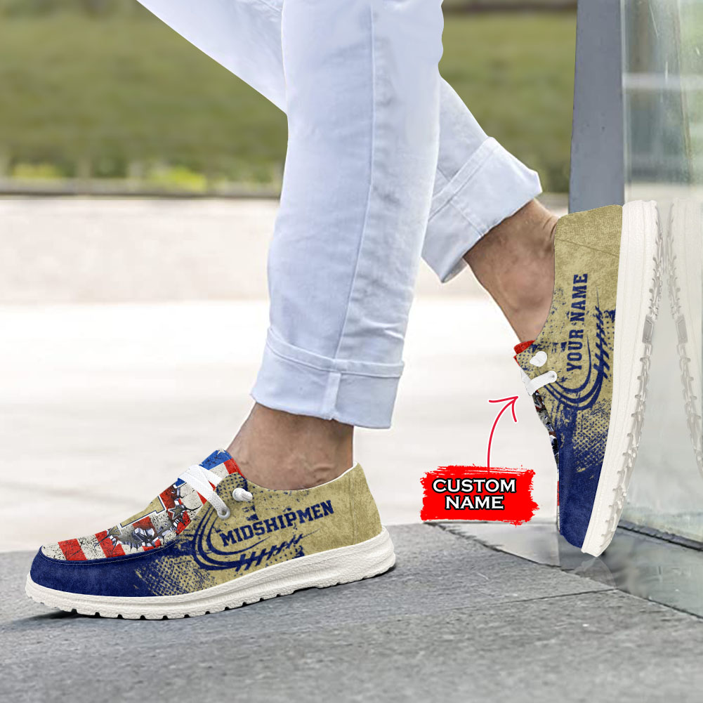Navy Midshipmen personalisierte H-D-Sportschuhe – individuelles Namensdesign
