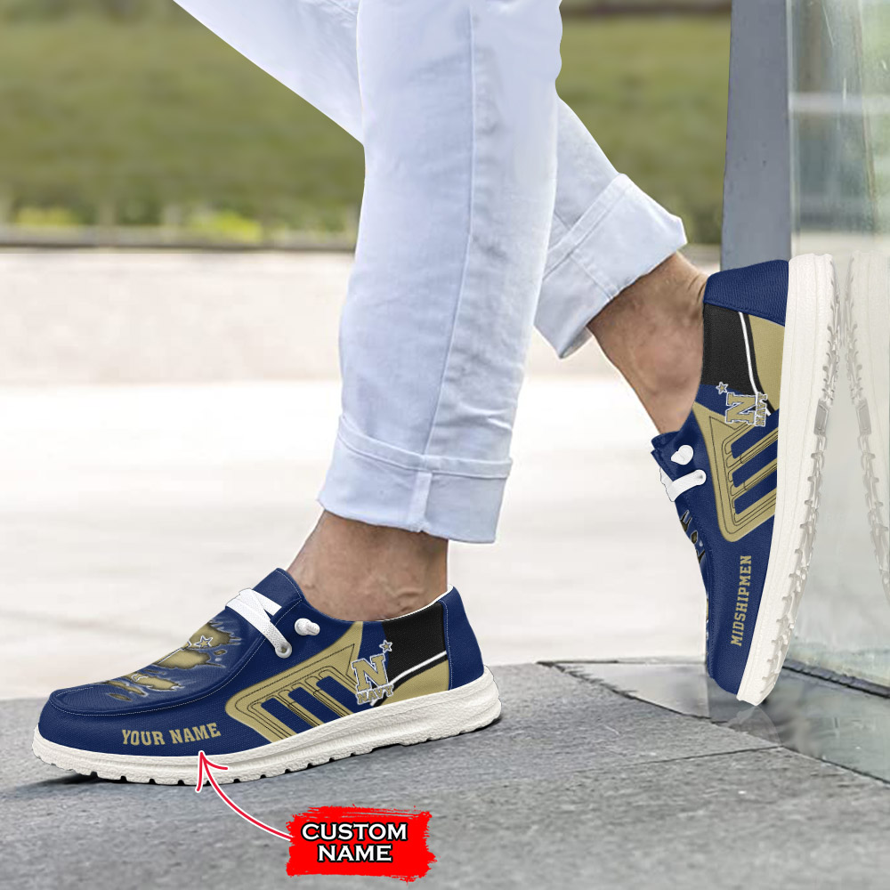 Navy Midshipmen personalisierte H-D-Sportschuhe – individuelles Namensdesign