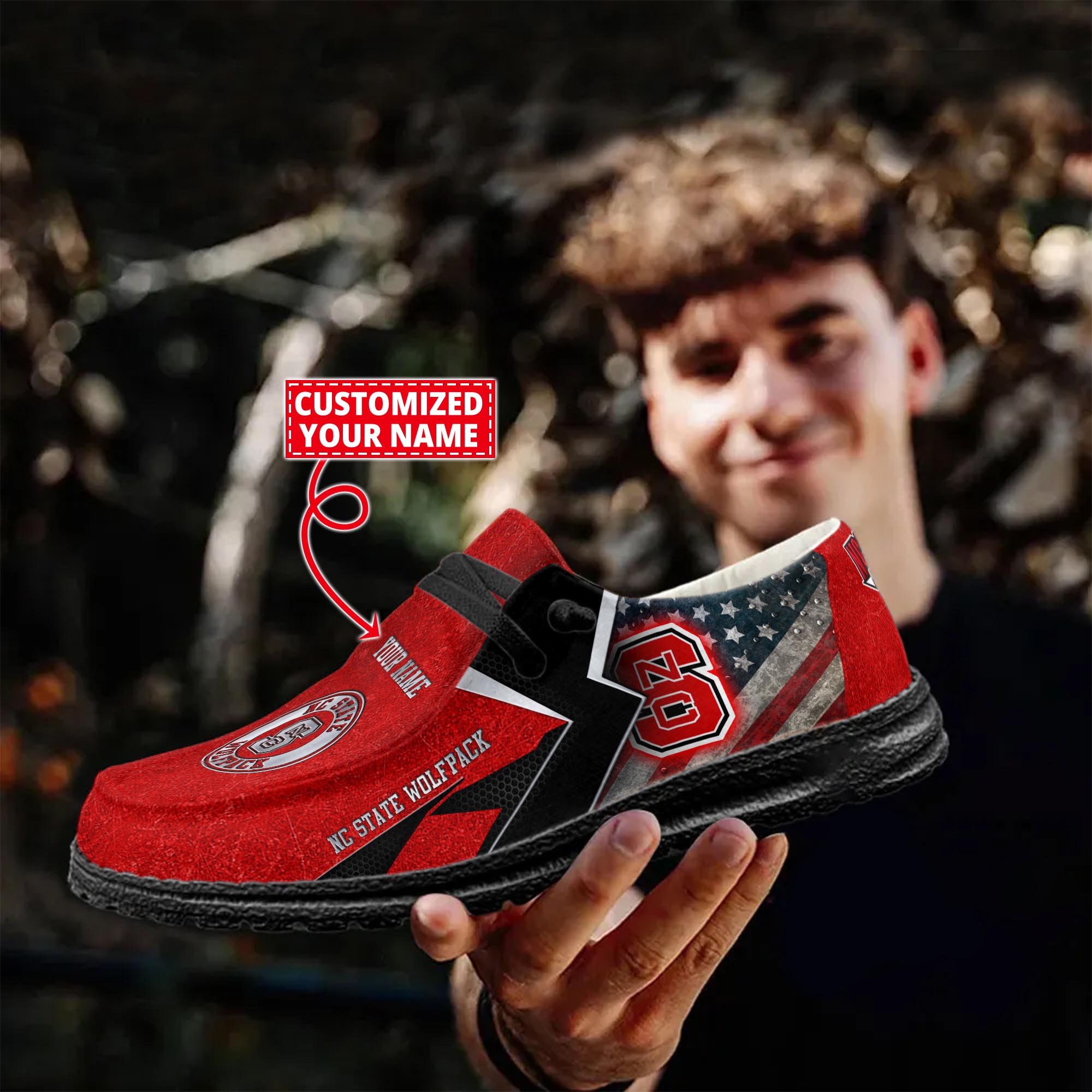 NC State Wolfpack personalisierte H-D-Sportschuhe – individuelles Namensdesign