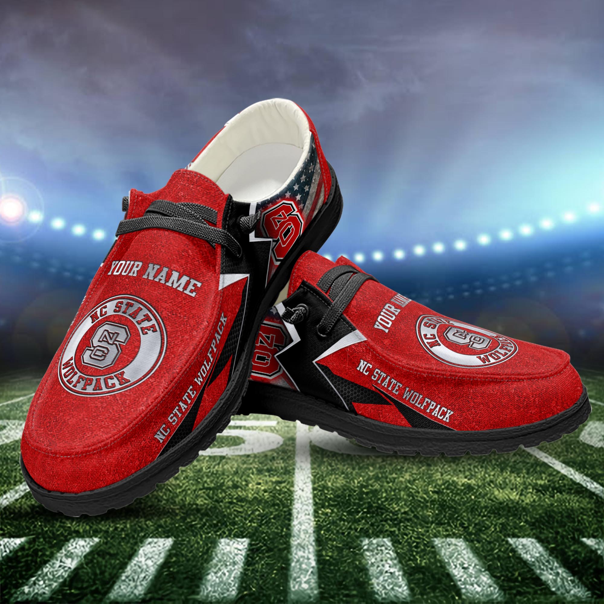 NC State Wolfpack personalisierte H-D-Sportschuhe – individuelles Namensdesign