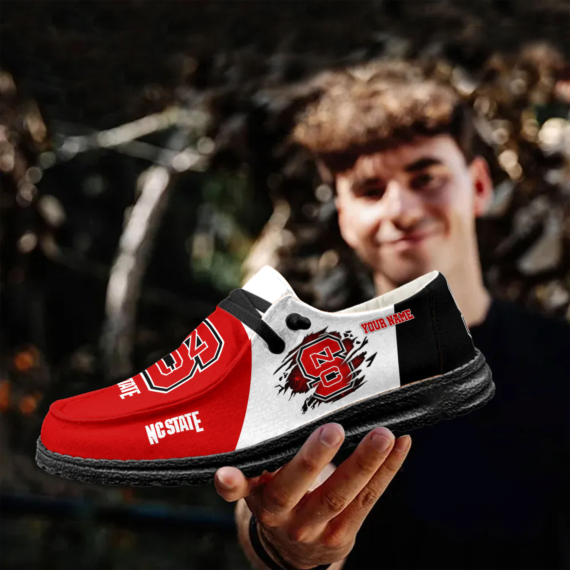 NC State Wolfpack personalisierte H-D-Sportschuhe – individuelles Namensdesign