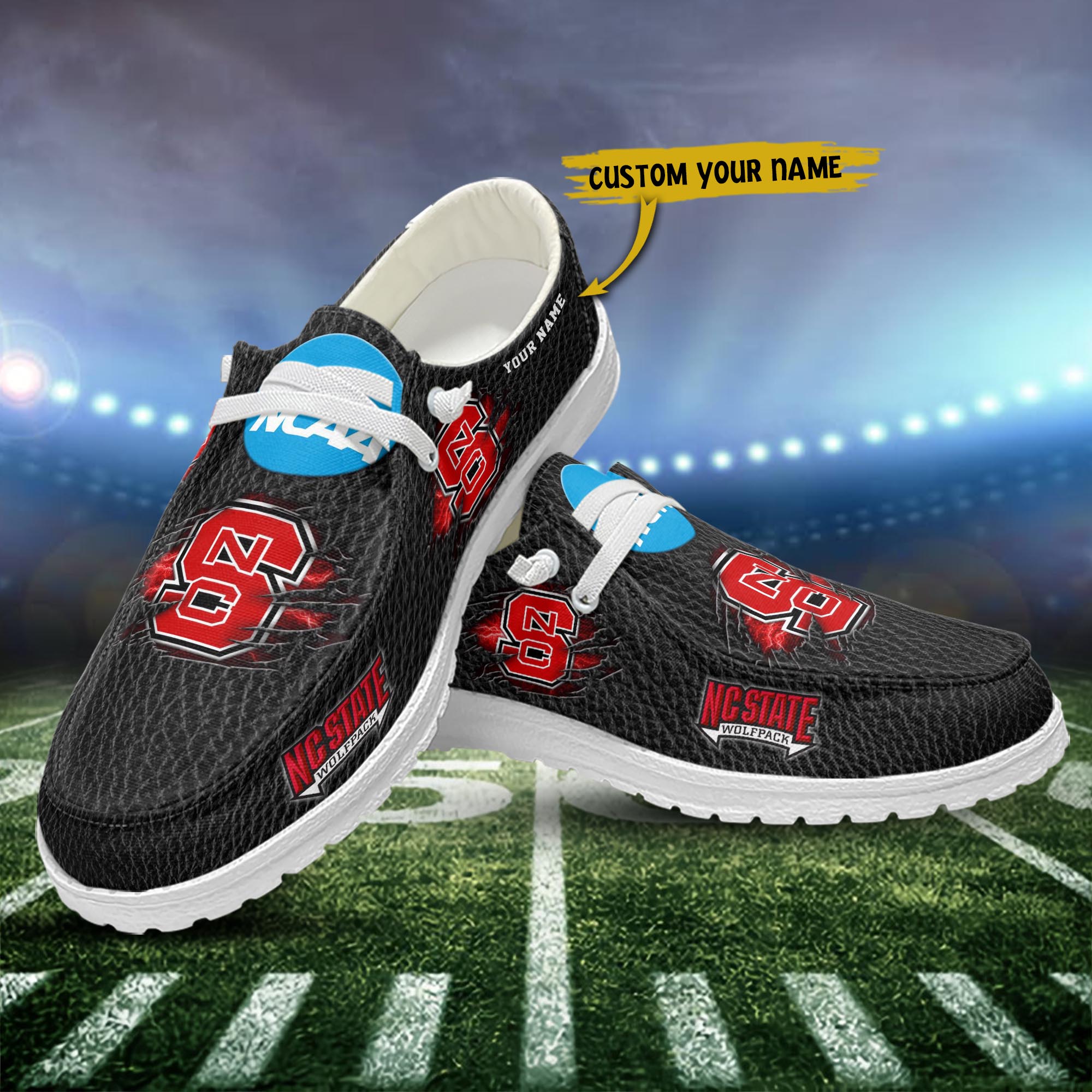 NC State Wolfpack personalisierte H-D-Sportschuhe – individuelles Namensdesign