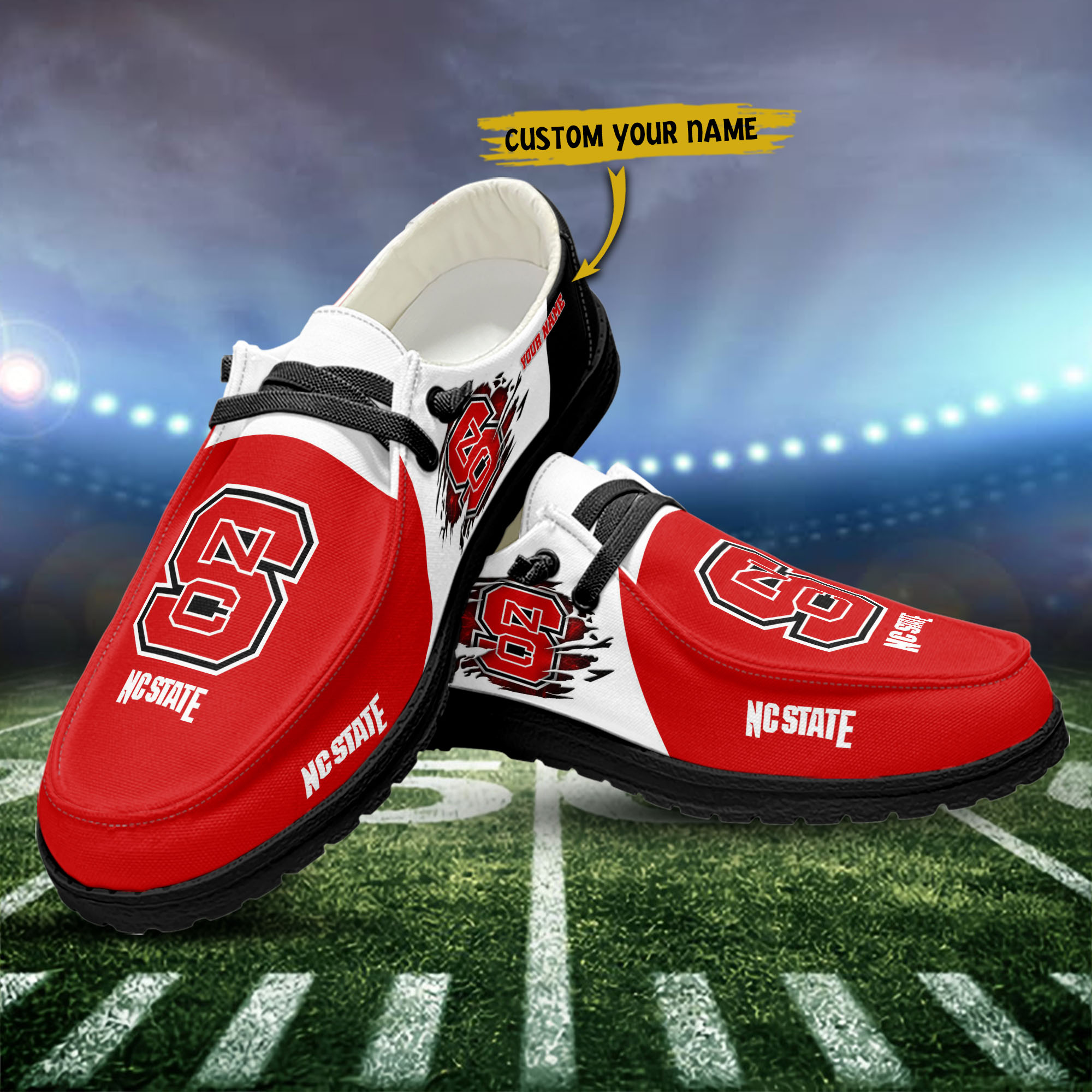 NC State Wolfpack personalisierte H-D-Sportschuhe – individuelles Namensdesign