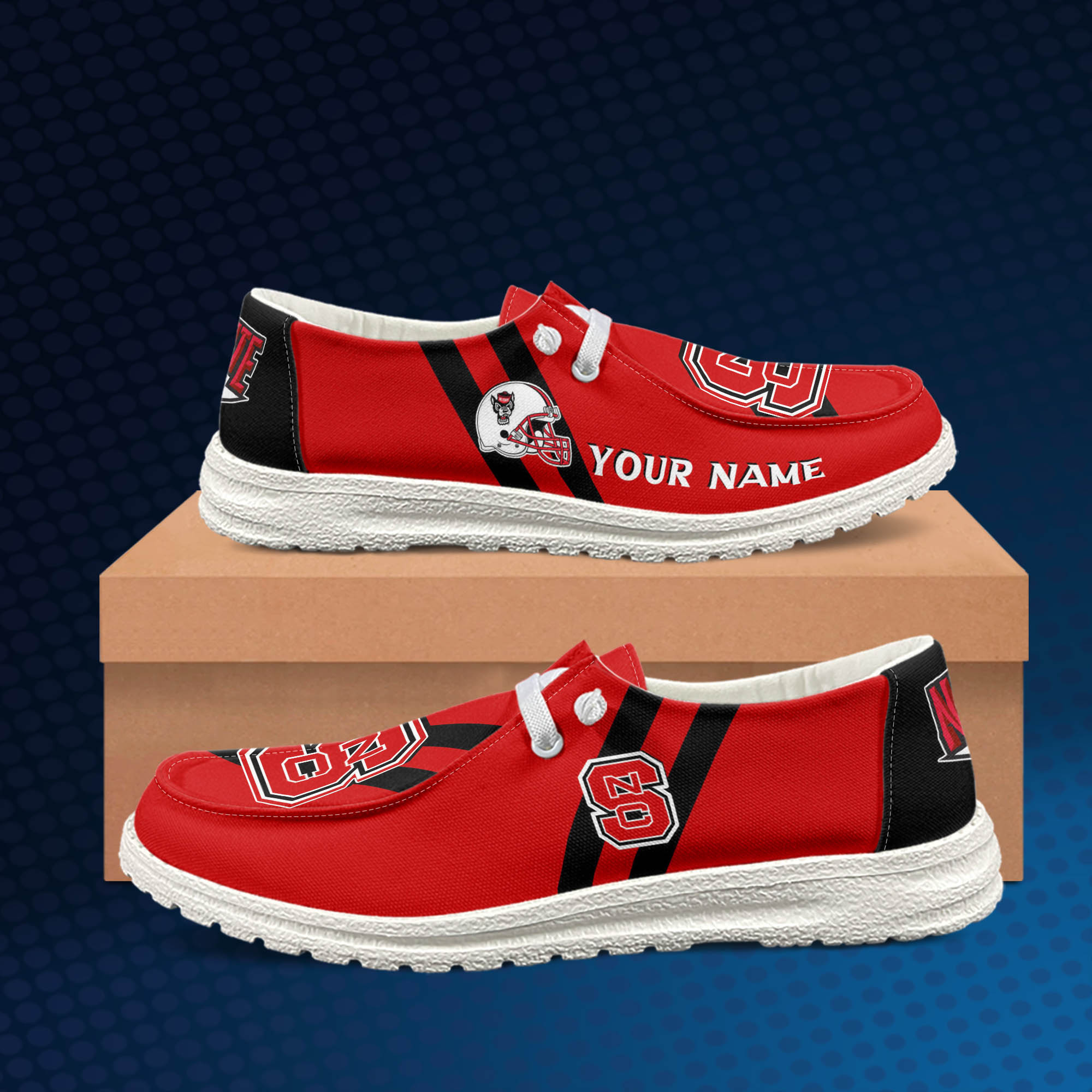 NC State Wolfpack personalisierte H-D-Sportschuhe – individuelles Namensdesign
