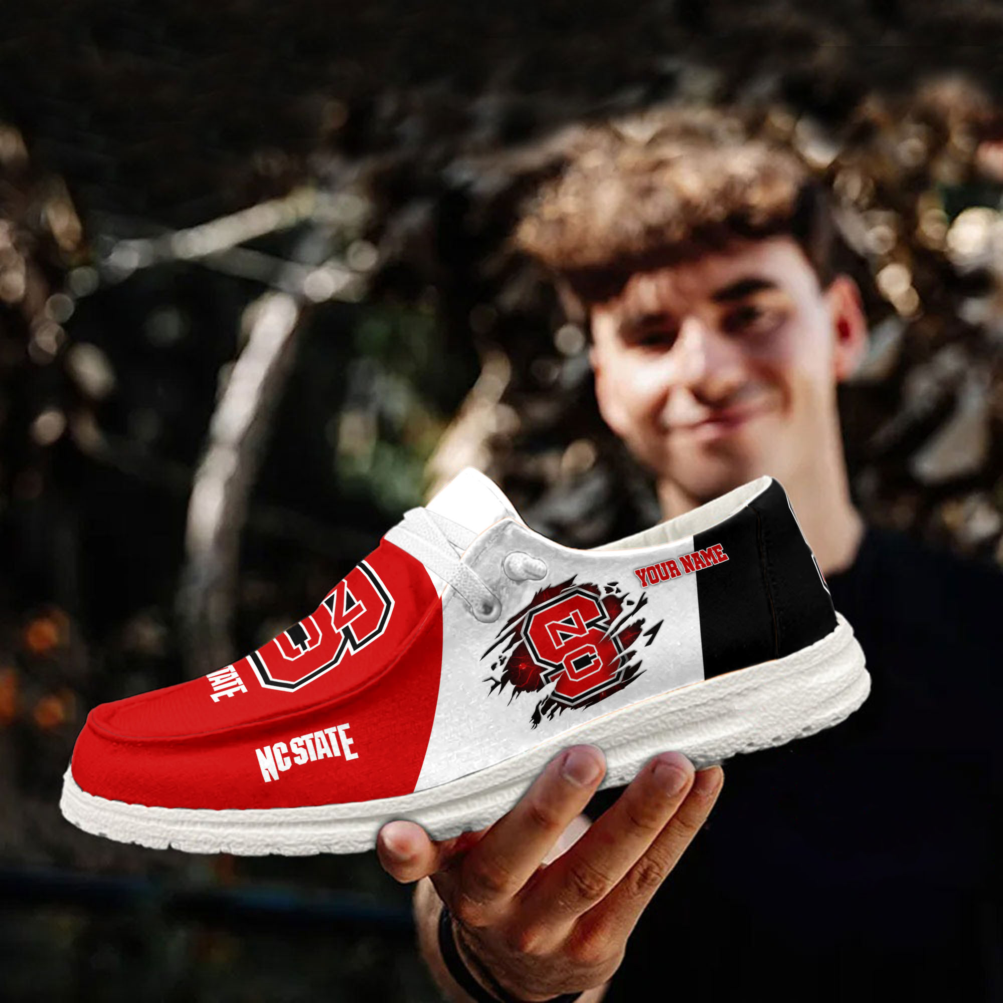 NC State Wolfpack personalisierte H-D-Sportschuhe – individuelles Namensdesign