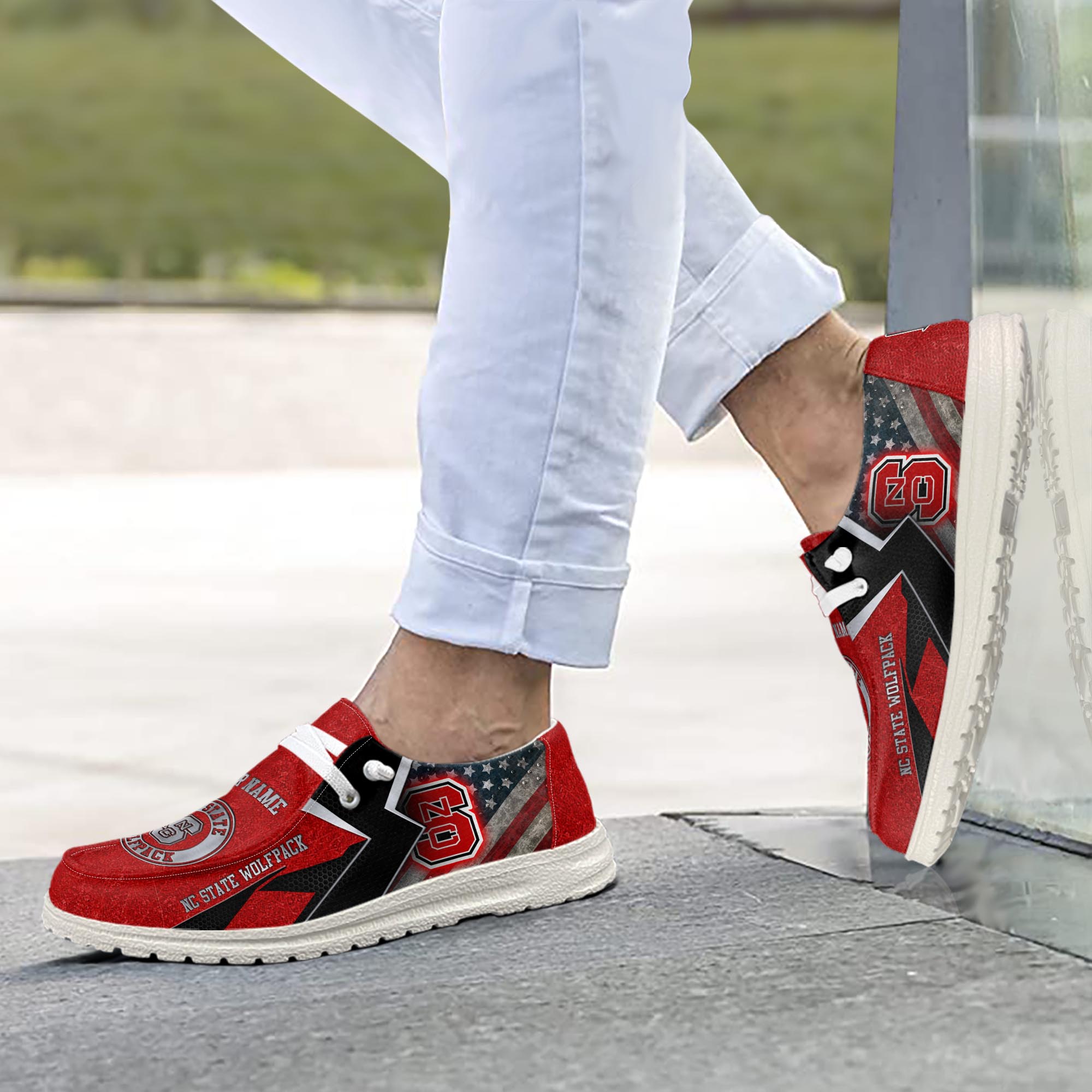 NC State Wolfpack personalisierte H-D-Sportschuhe – individuelles Namensdesign
