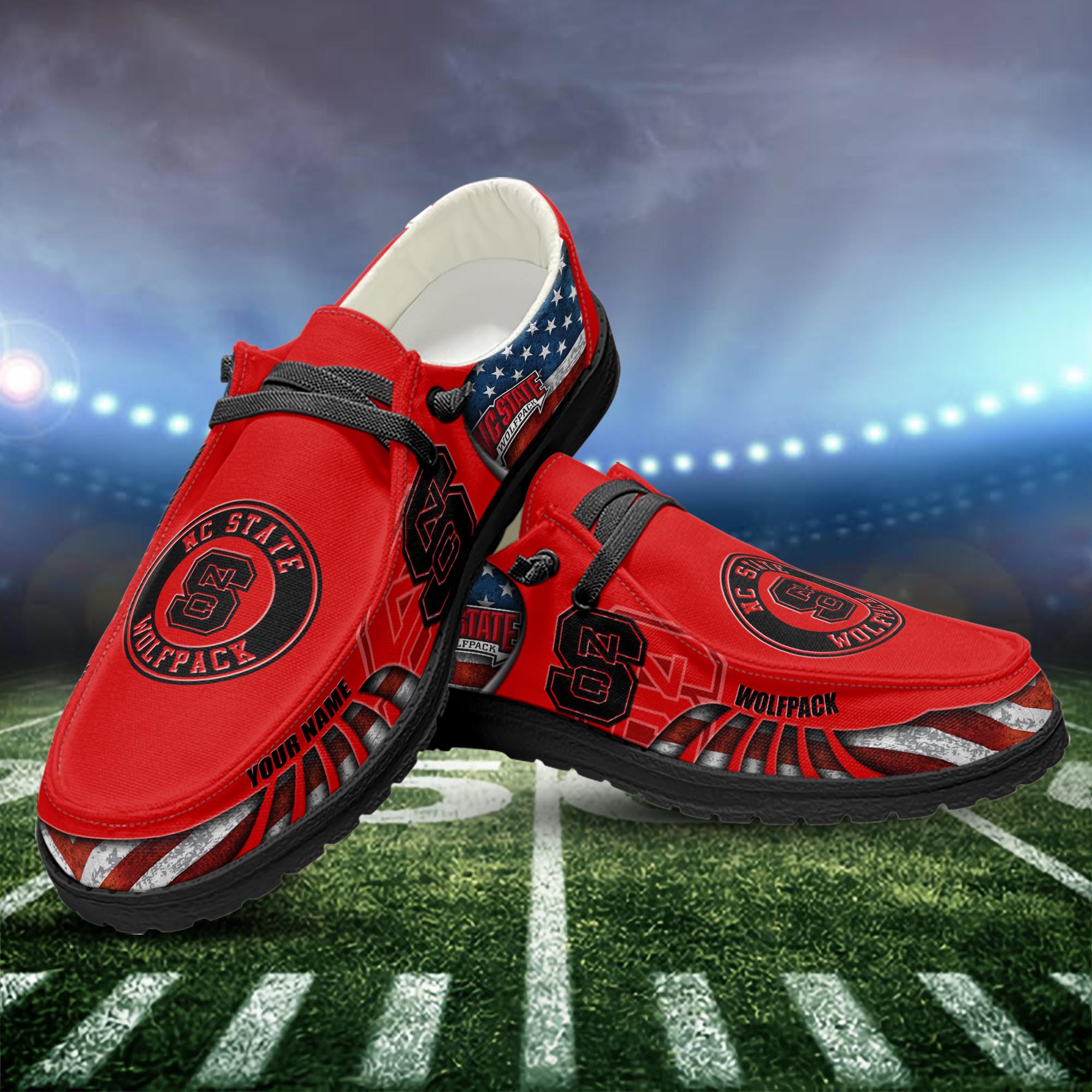 NC State Wolfpack personalisierte H-D-Sportschuhe – individuelles Namensdesign