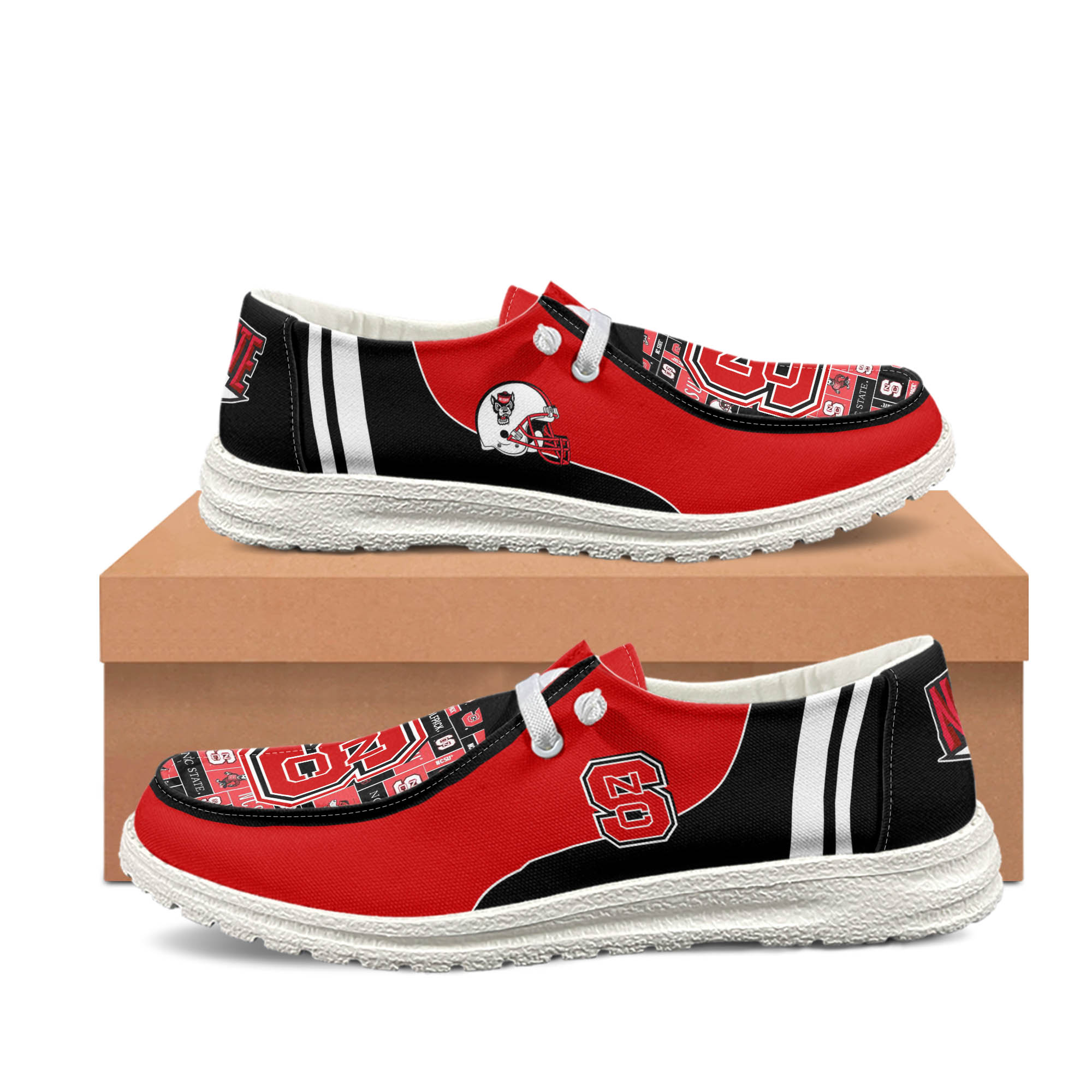 NC State Wolfpack personalisierte H-D-Sportschuhe – individuelles Namensdesign