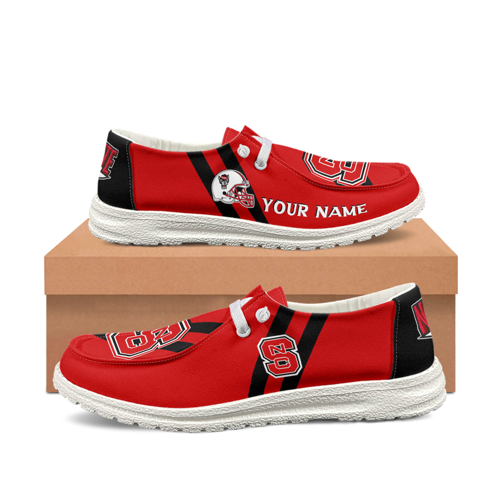 NC State Wolfpack personalisierte H-D-Sportschuhe – individuelles Namensdesign