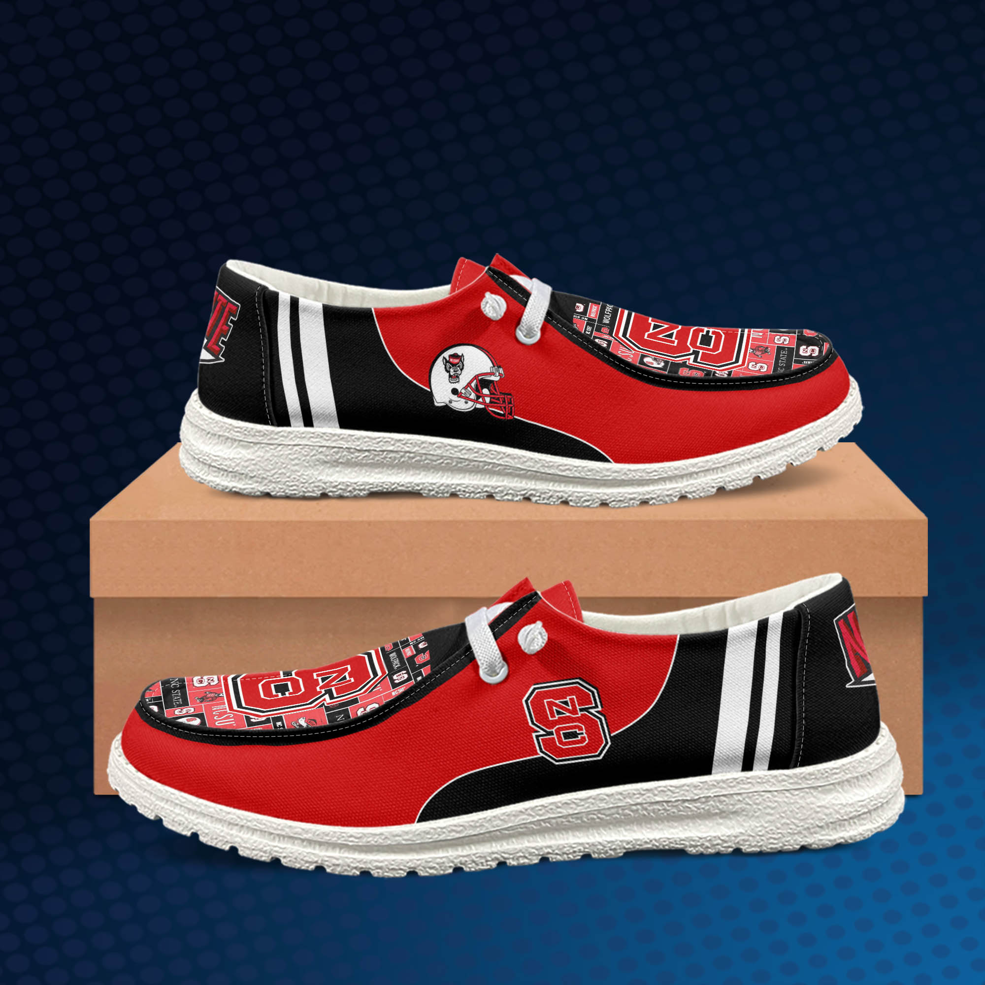 NC State Wolfpack personalisierte H-D-Sportschuhe – individuelles Namensdesign