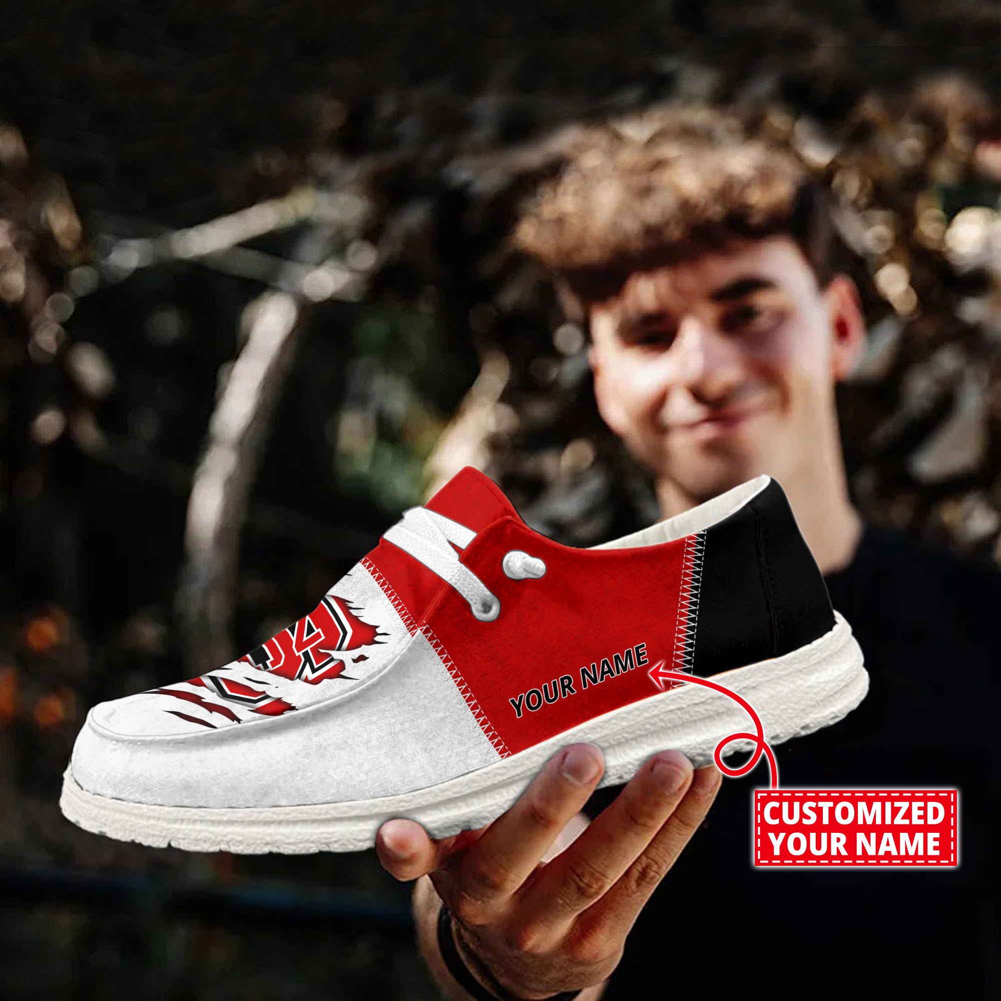 NC State Wolfpack personalisierte H-D-Sportschuhe – individuelles Namensdesign