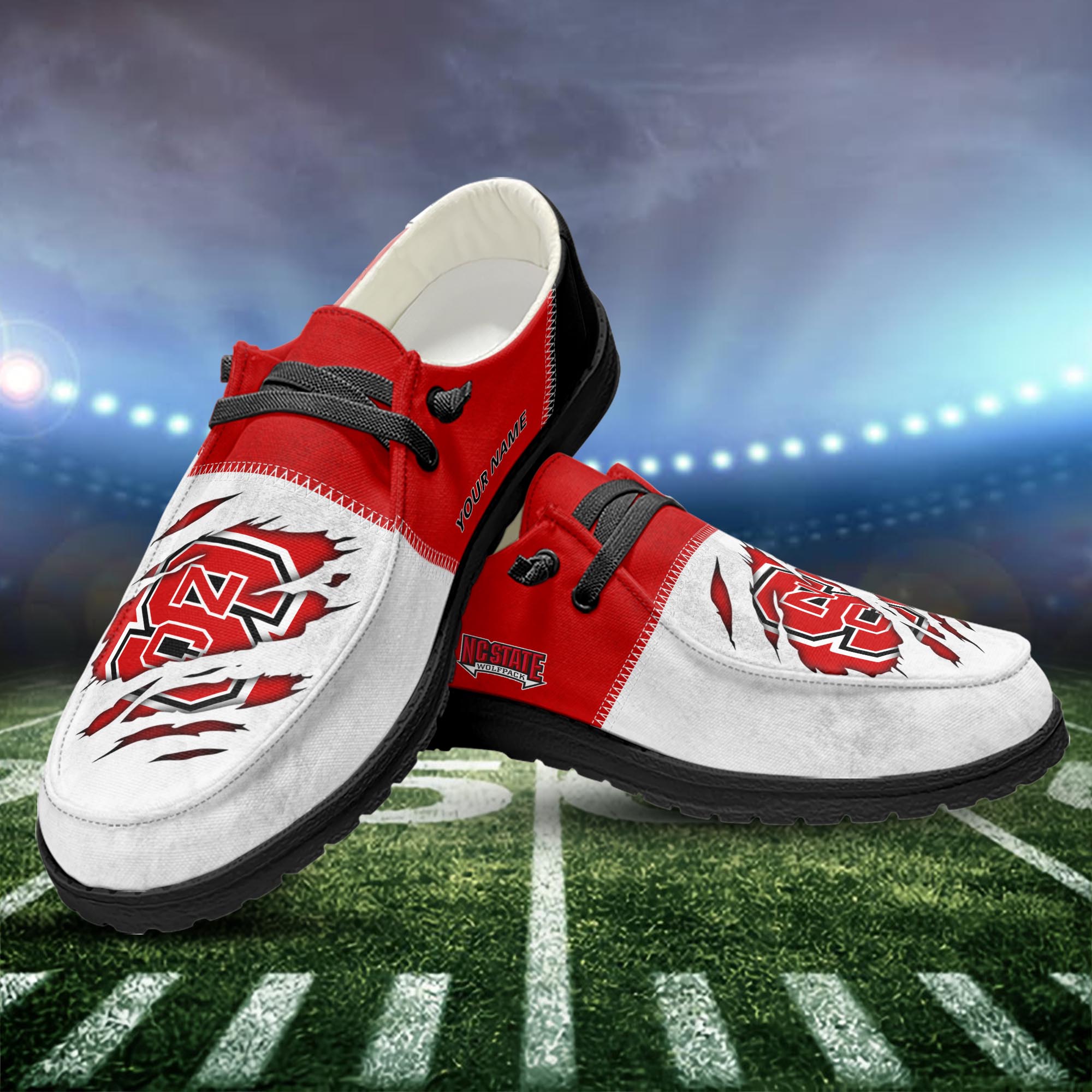 NC State Wolfpack personalisierte H-D-Sportschuhe – individuelles Namensdesign
