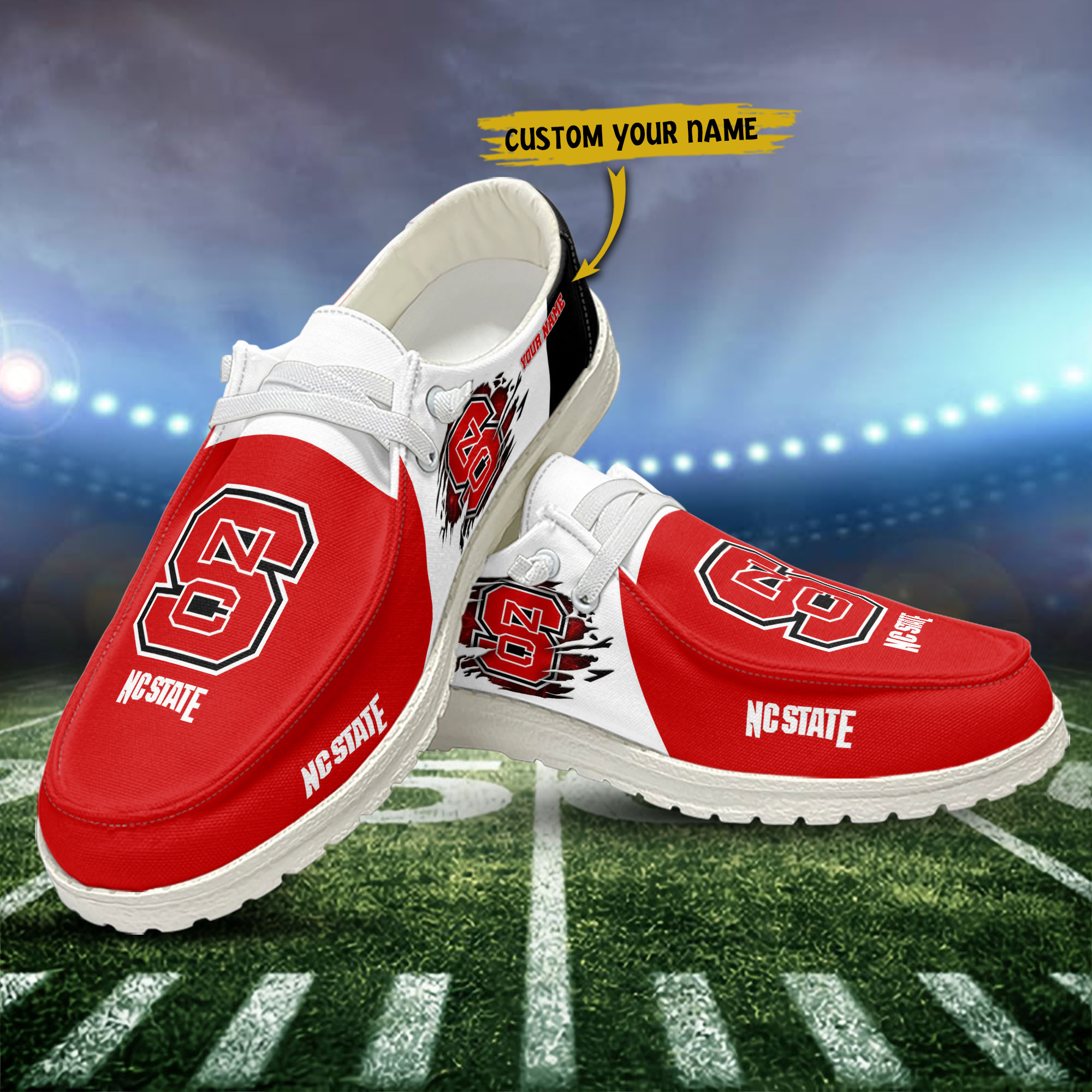 NC State Wolfpack personalisierte H-D-Sportschuhe – individuelles Namensdesign