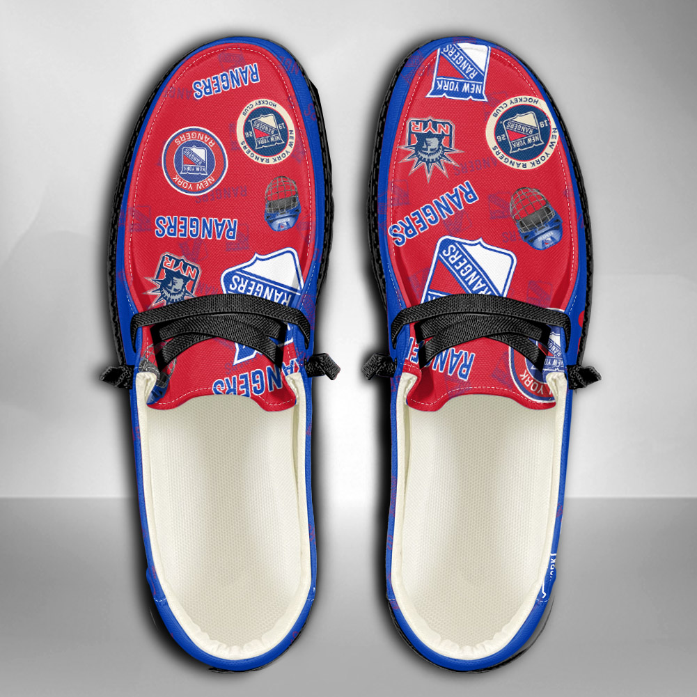 New York Rangers H-D Shoes Wally Herren-Slipper zum Schnüren für Männer und Frauen