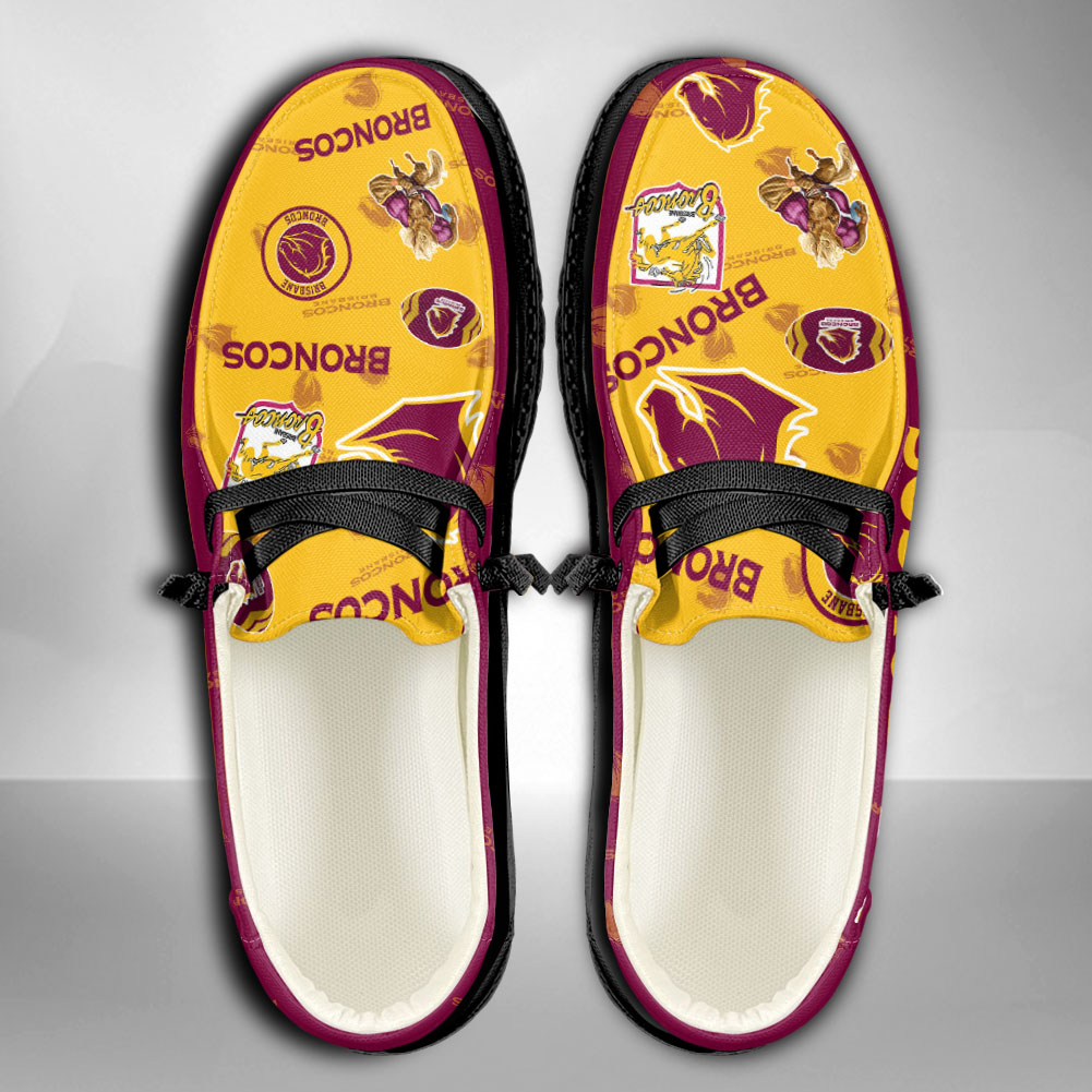 NRL Brisbane Broncos personalisierte H-D-Sportschuhe – individuelles Namensdesign