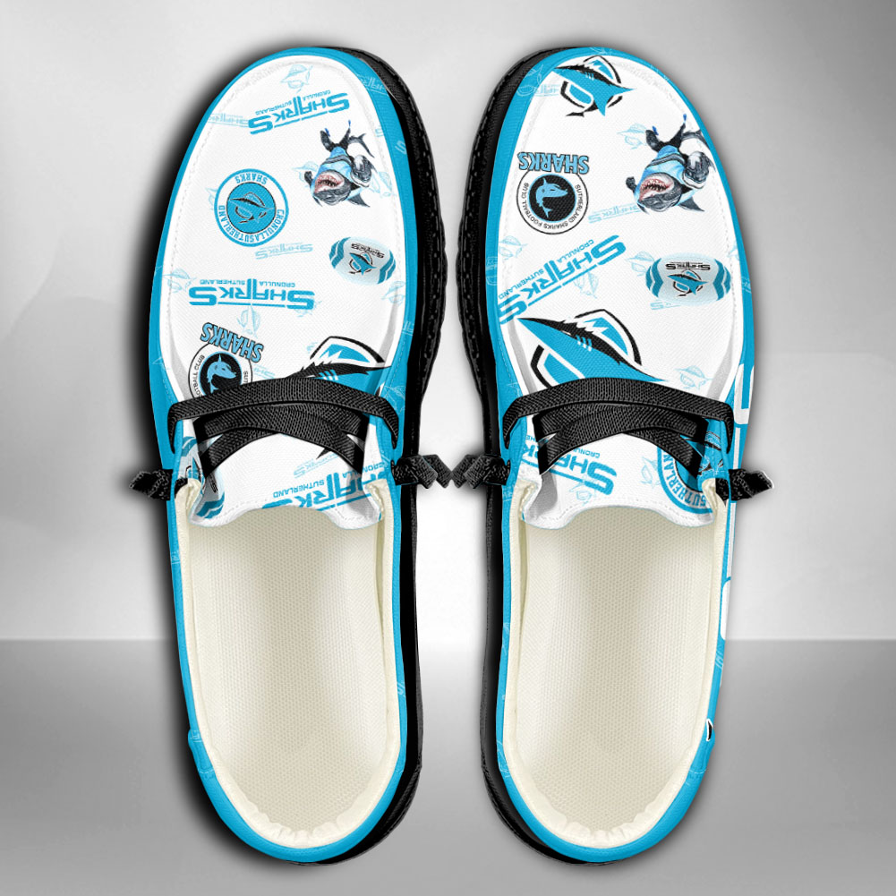 NRL Cronulla-Sutherland Sharks H-D Shoes Wally Herren-Schnürhalbschuhe für Damen und Herren
