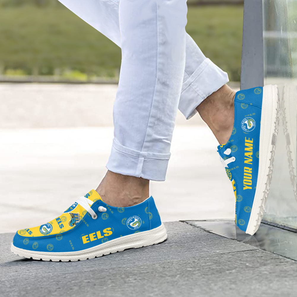 NRL Parramatta Eels H-D Shoes Wally Herren-Slipper zum Schnüren für Männer und Frauen