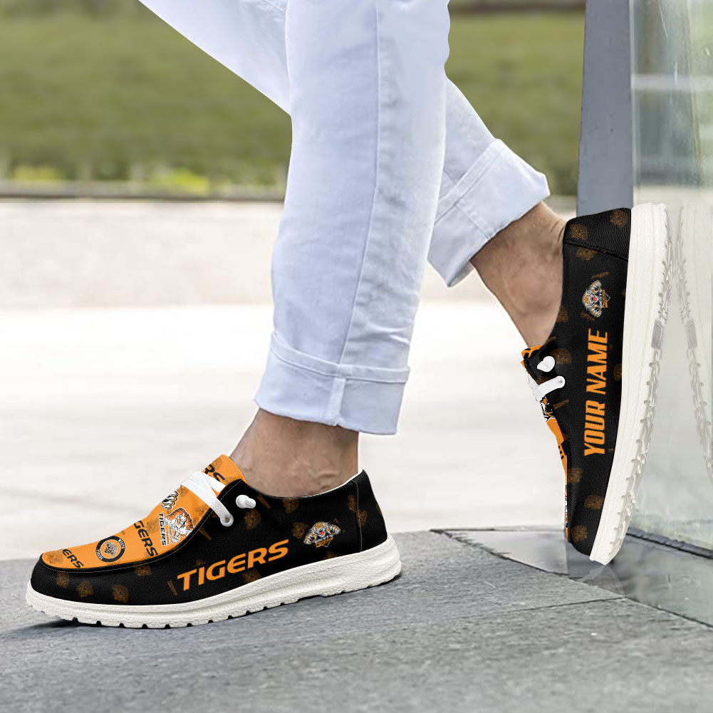 NRL Wests Tigers personalisierte H-D-Sportschuhe – individuelles Namensdesign