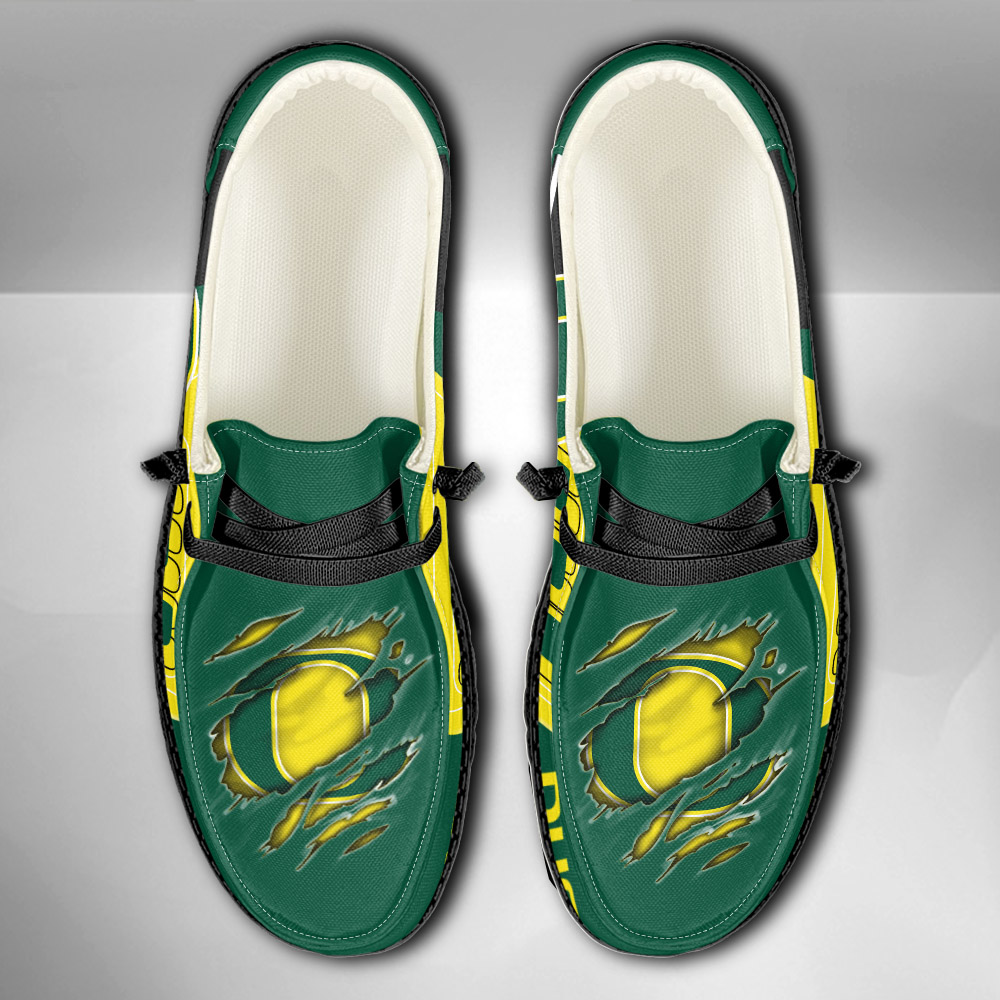 Oregon Ducks NCAA personalisierte Hey Dude Sportschuhe – individuelles Namensdesign, perfektes Geschenk für Fans