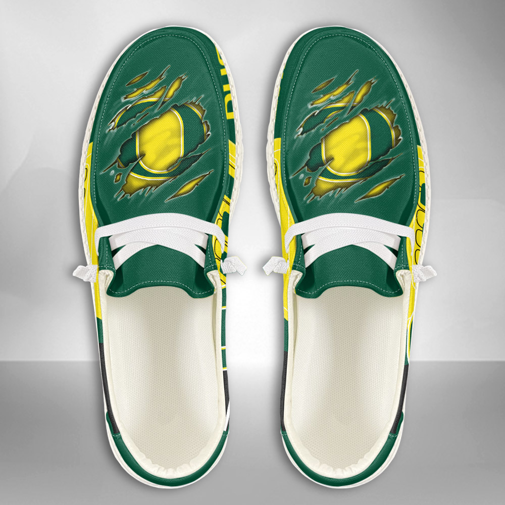 Oregon Ducks NCAA personalisierte Hey Dude Sportschuhe – individuelles Namensdesign, perfektes Geschenk für Fans