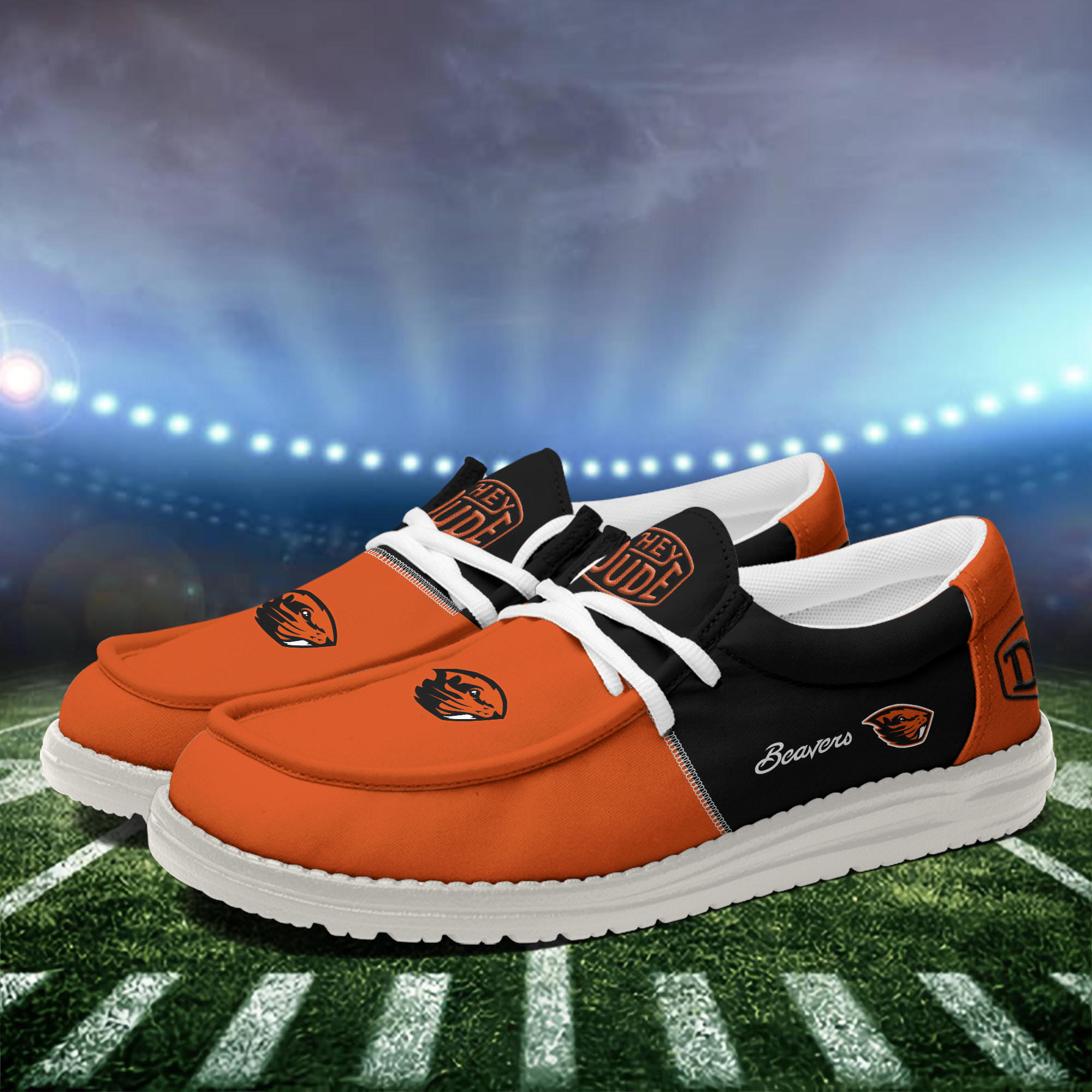 Oregon State Beavers personalisierte Hey Dude Sportschuhe – individuelles Namensdesign, perfektes Geschenk für Fans