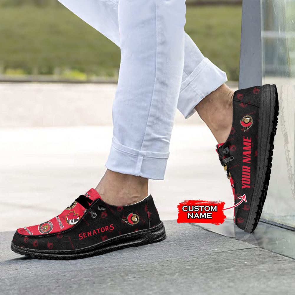 Ottawa Senators H-D Shoes Wally Herren-Slipper zum Schnüren für Männer und Frauen